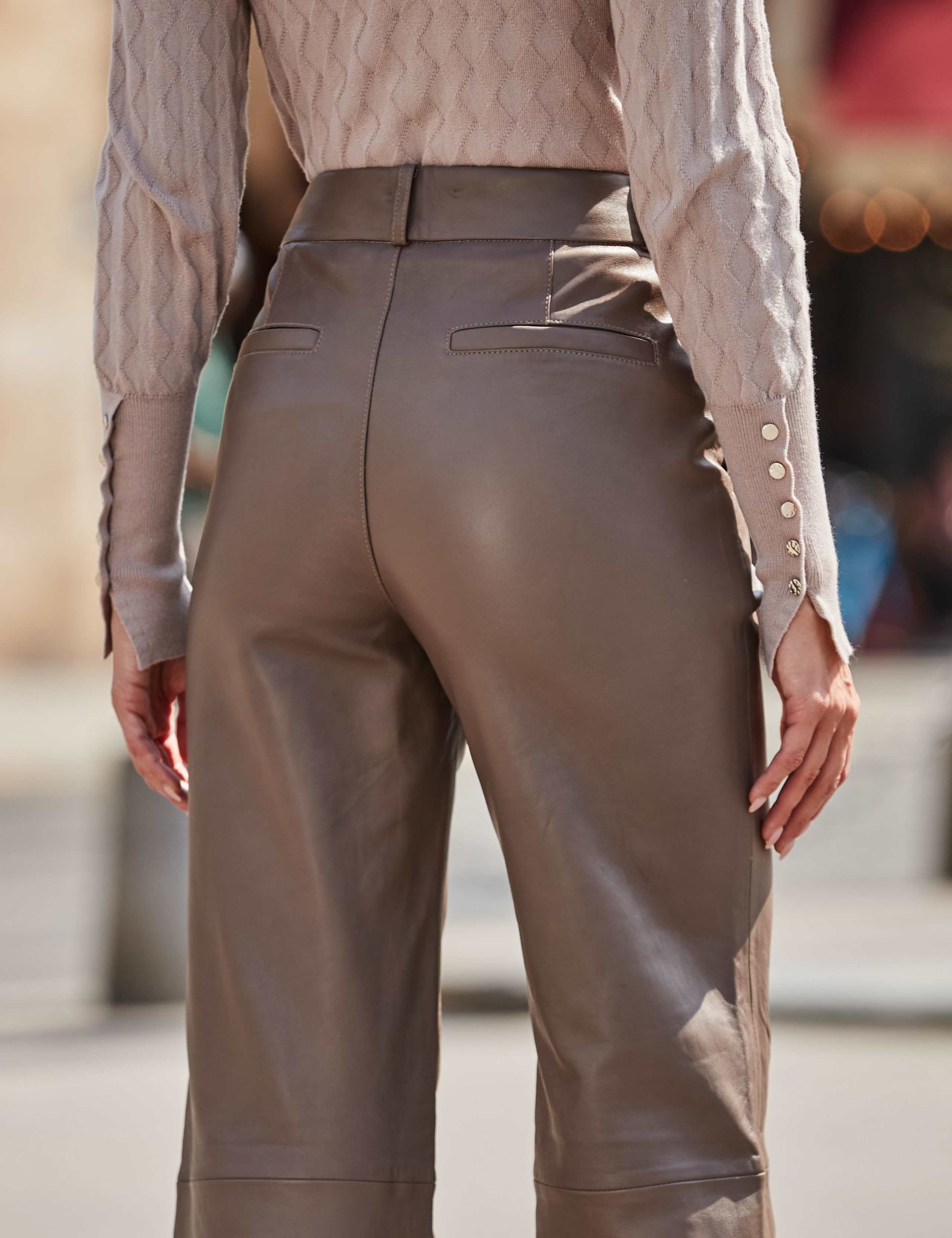 Leather Wide Leg Trousers 3 of 5