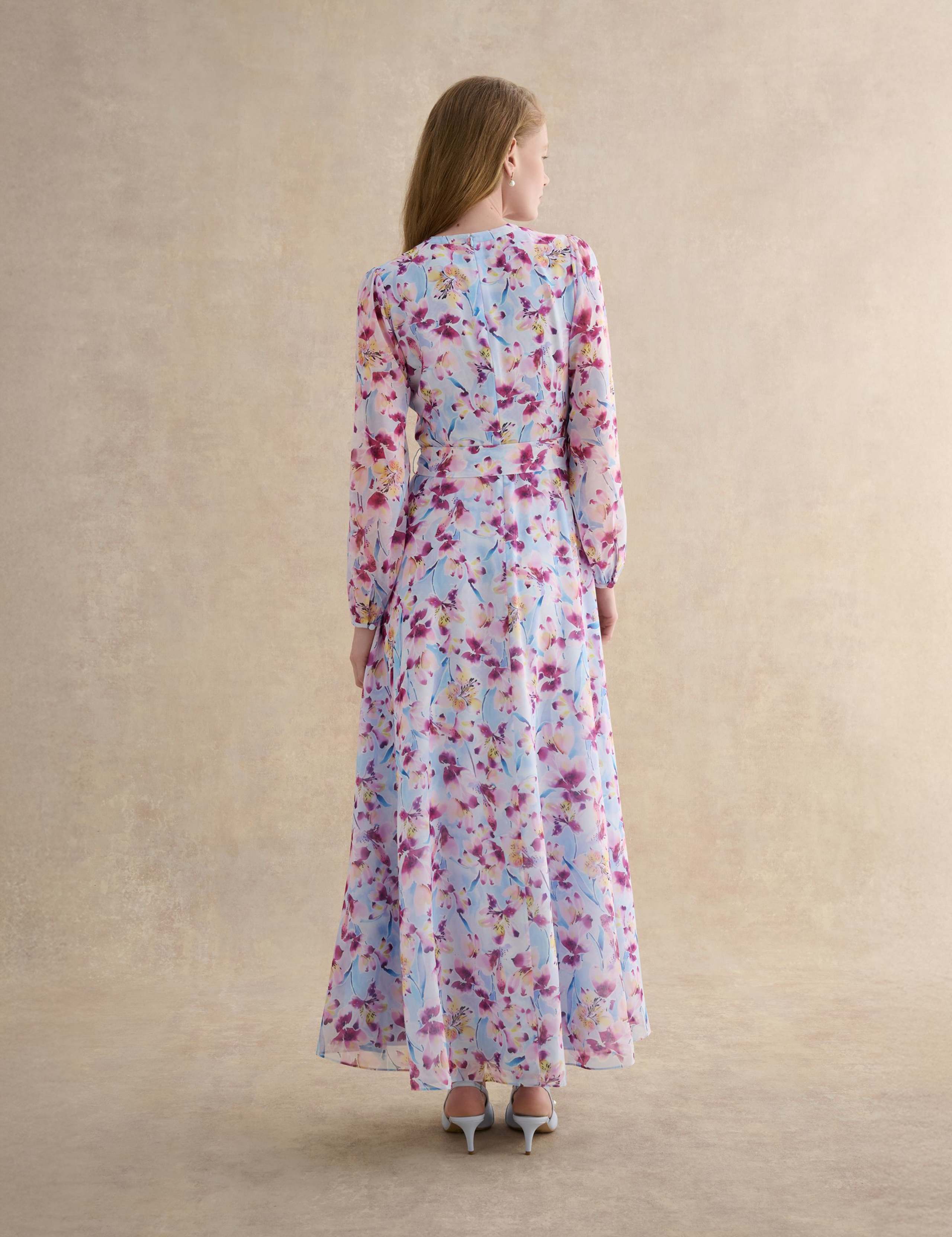 Floral V-Neck Maxi Skater Dress 4 of 5