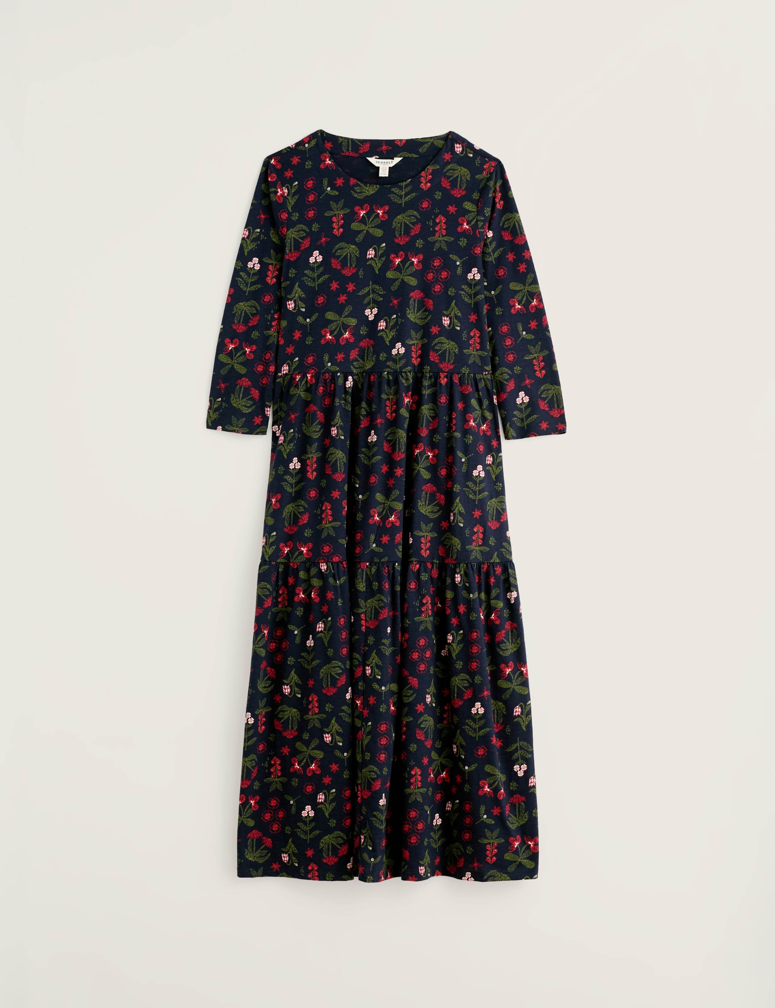 Pure Cotton Floral Midaxi Tiered Dress 2 of 5