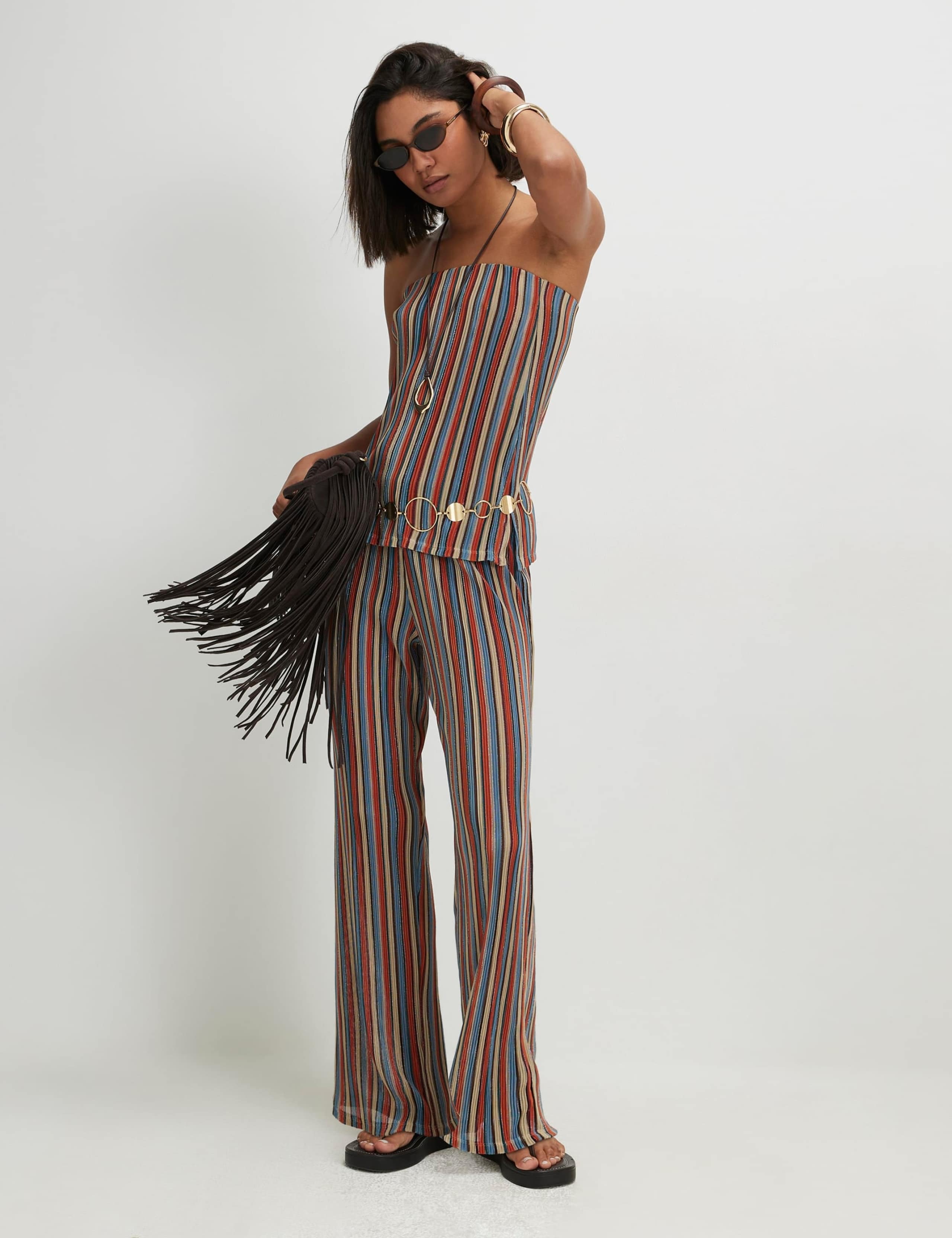 Metallic Striped Bandeau Top 1 of 4