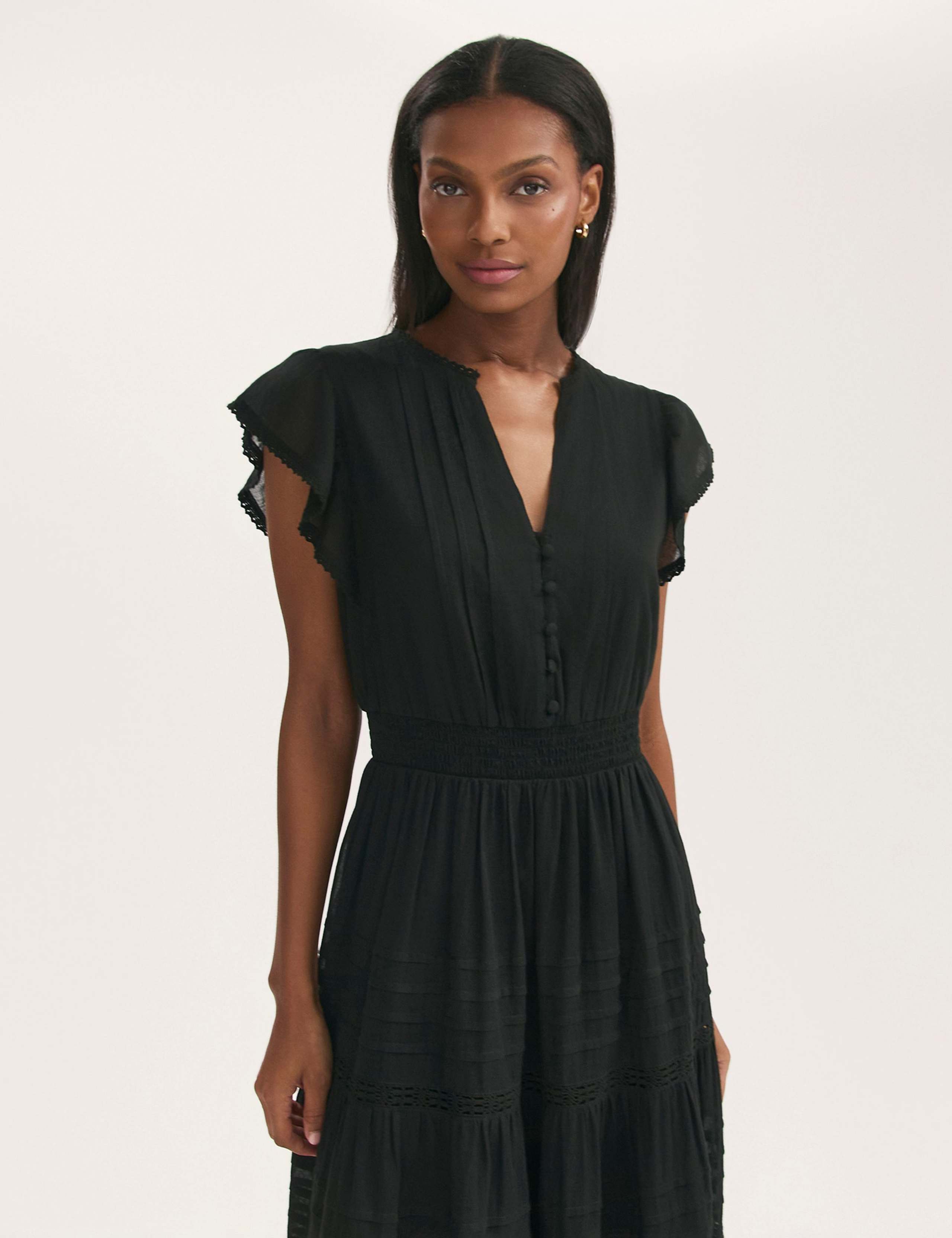 Pure Cotton Midi Tiered Dress 2 of 4