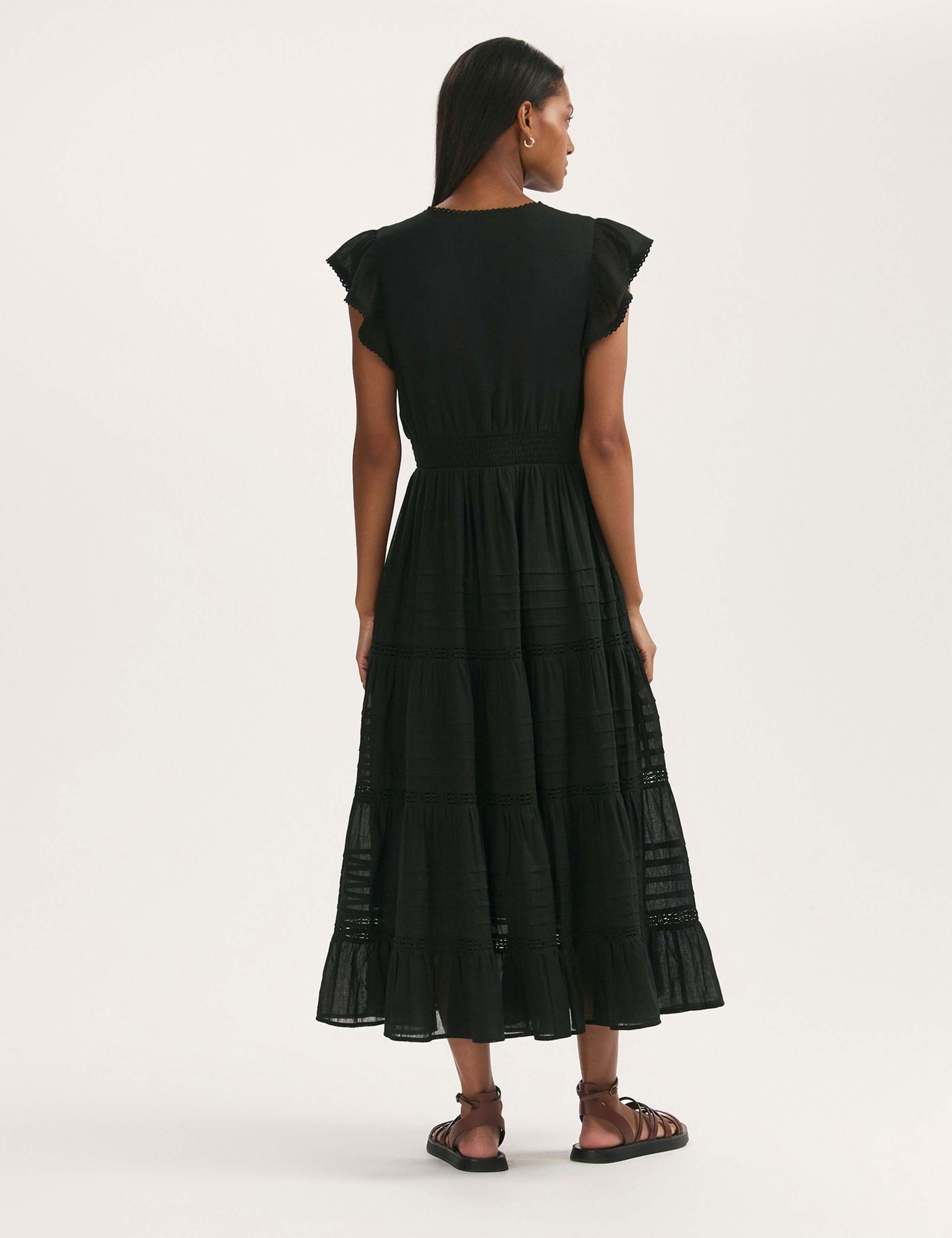 Pure Cotton Midi Tiered Dress 4 of 4