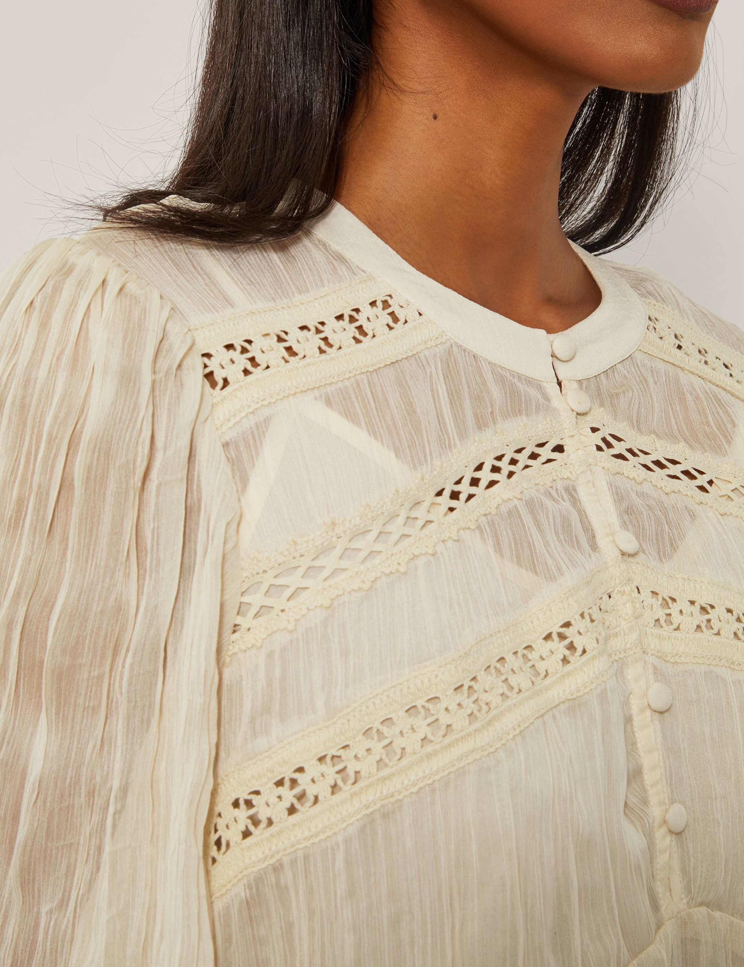 Embroidered Crew Neck Blouse 4 of 4