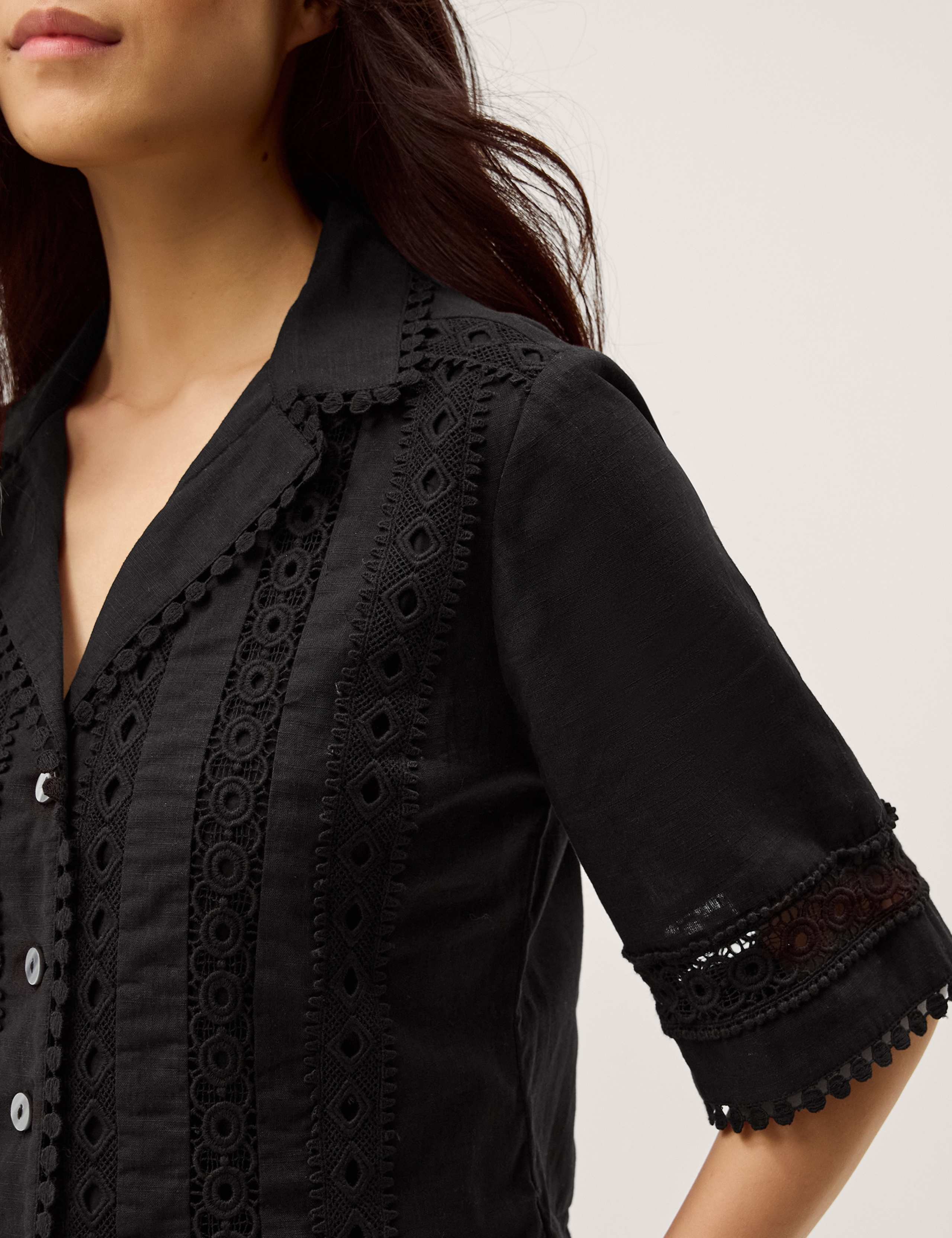 Pure Cotton Lace Trim Shirt 4 of 5