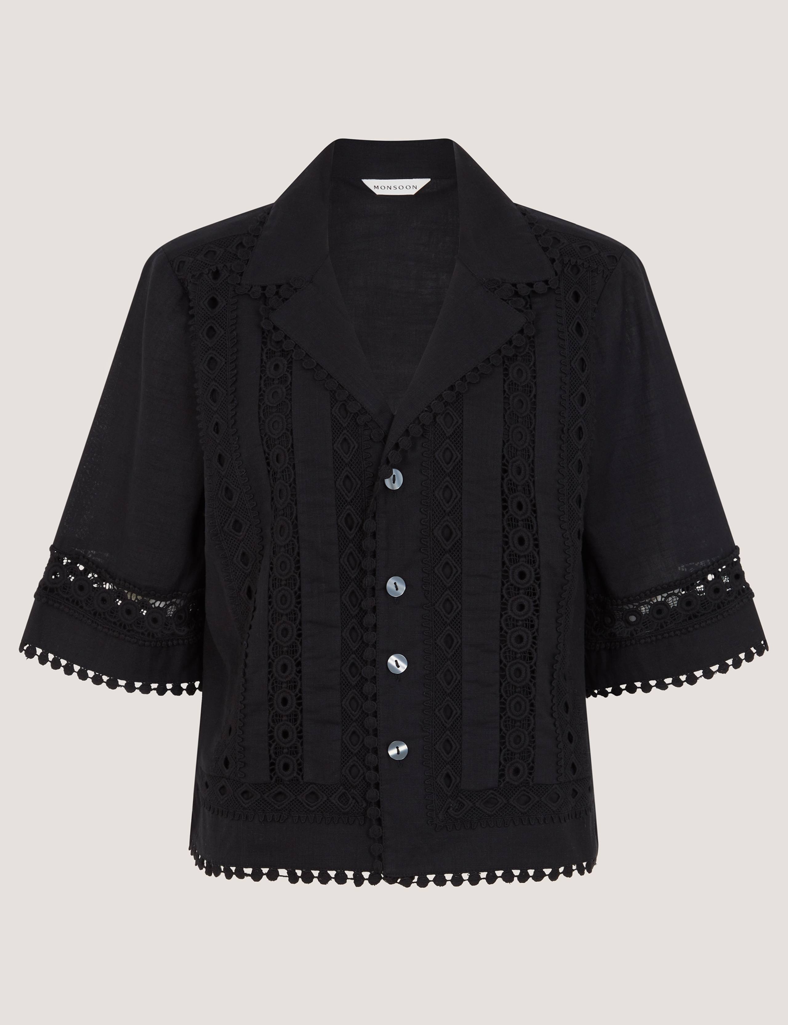 Pure Cotton Lace Trim Shirt 2 of 5