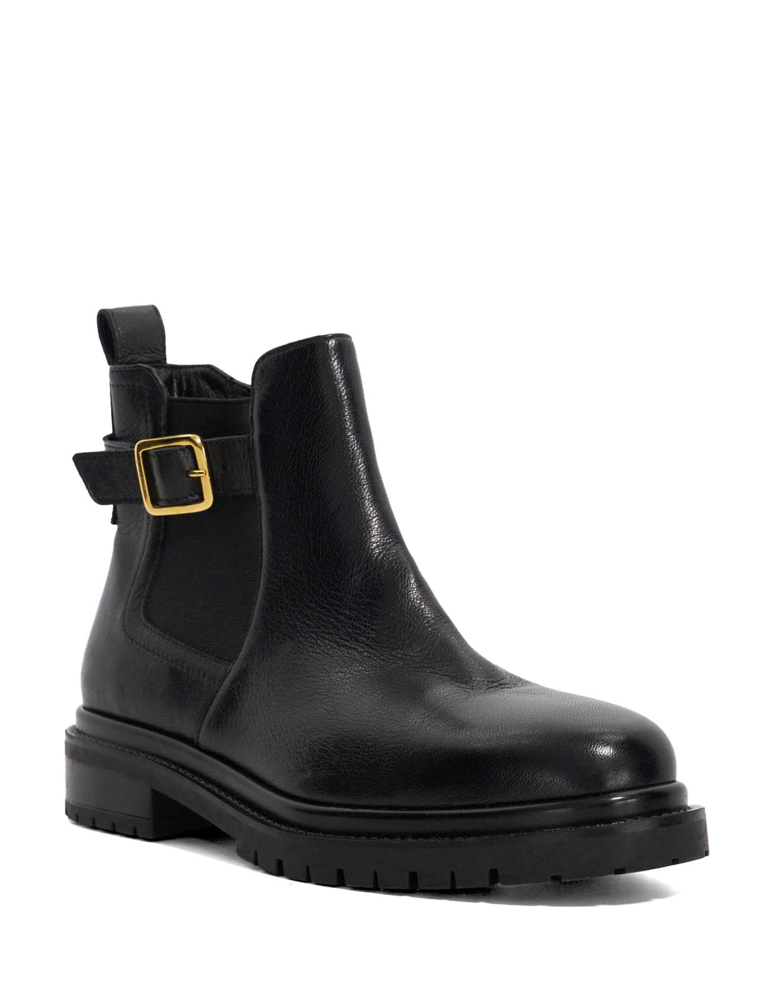 Leather Buckle Chunky Sole Chelsea Boots 3 of 6