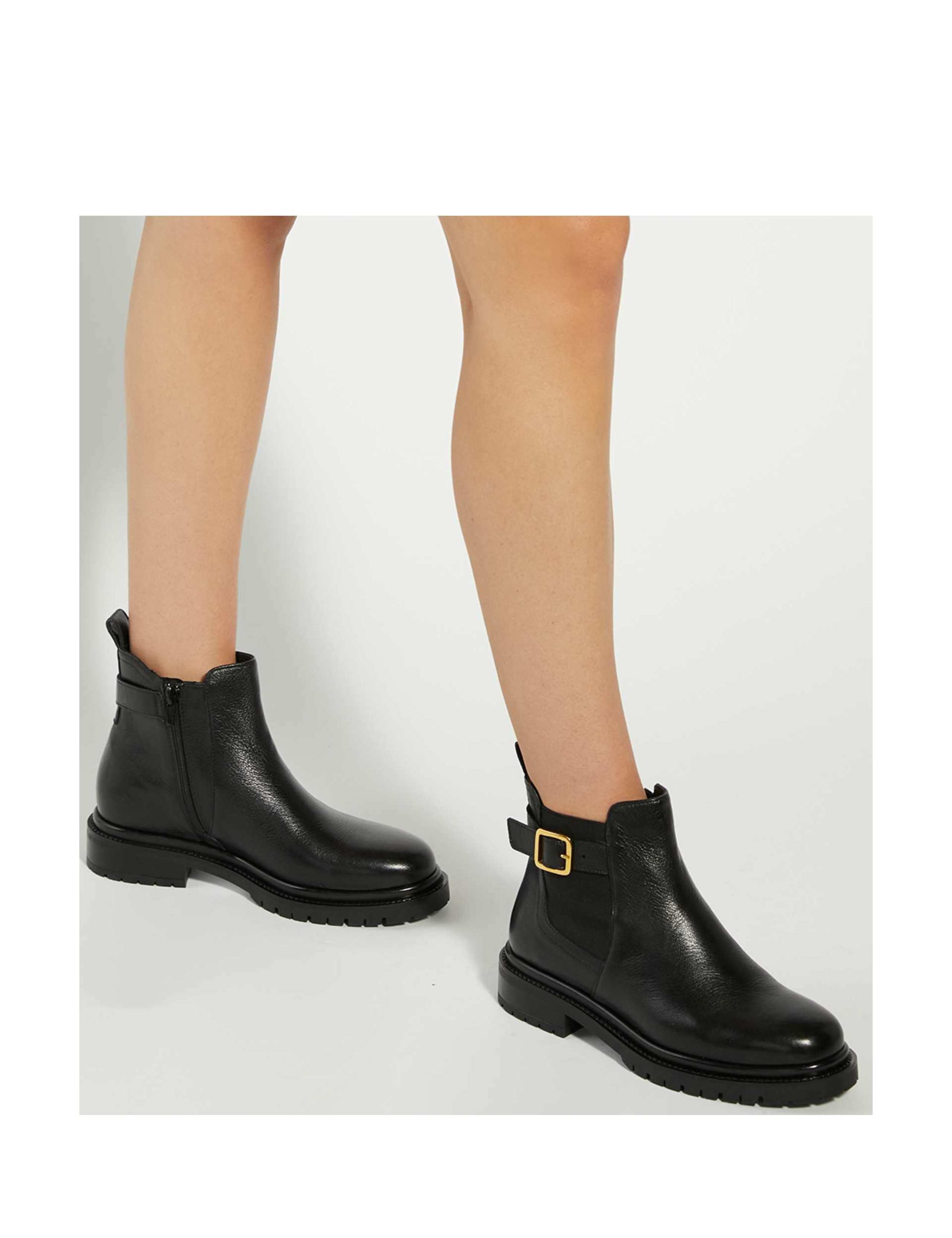 Leather Buckle Chunky Sole Chelsea Boots 4 of 6
