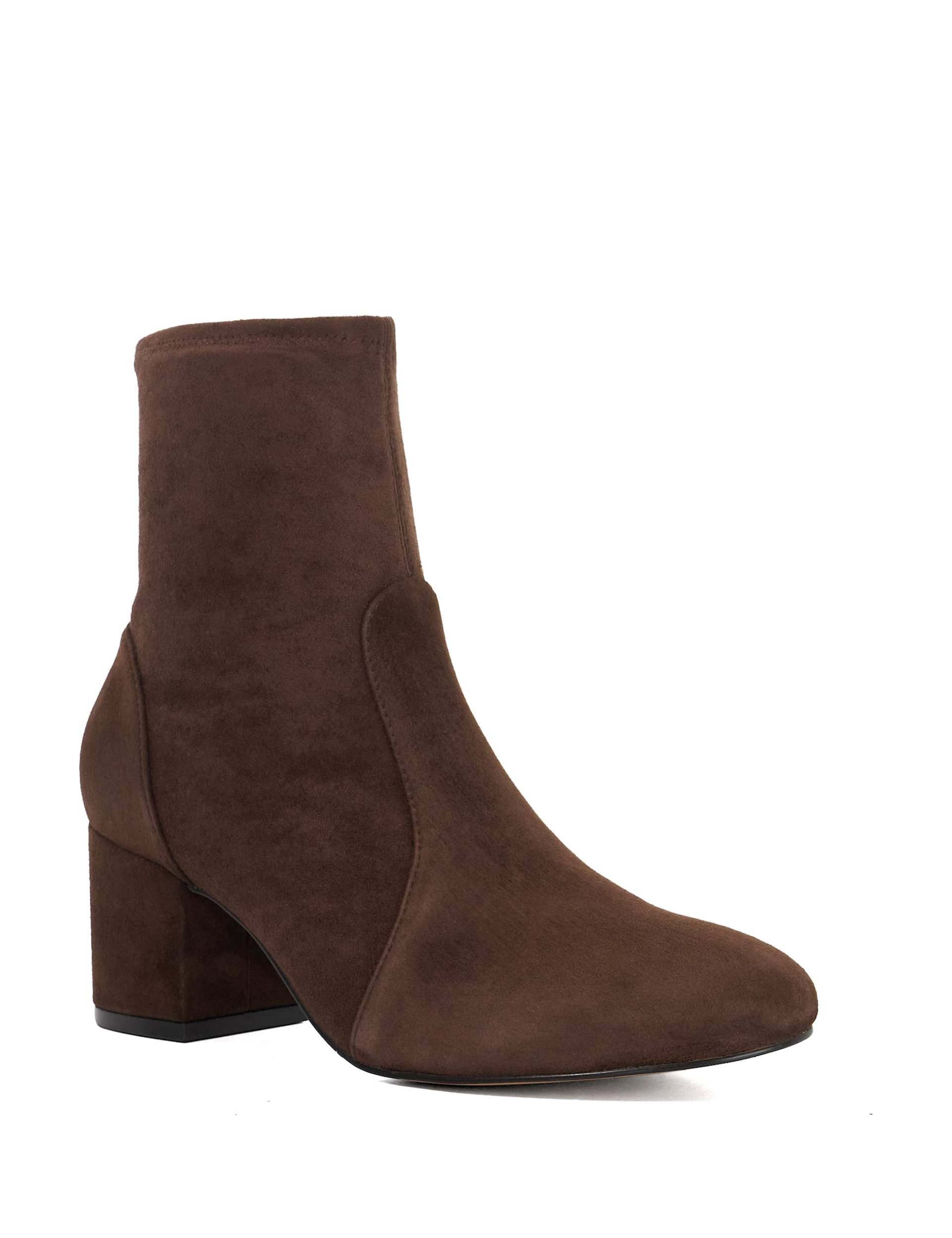 Leather Block Heel Sock Boots 3 of 5
