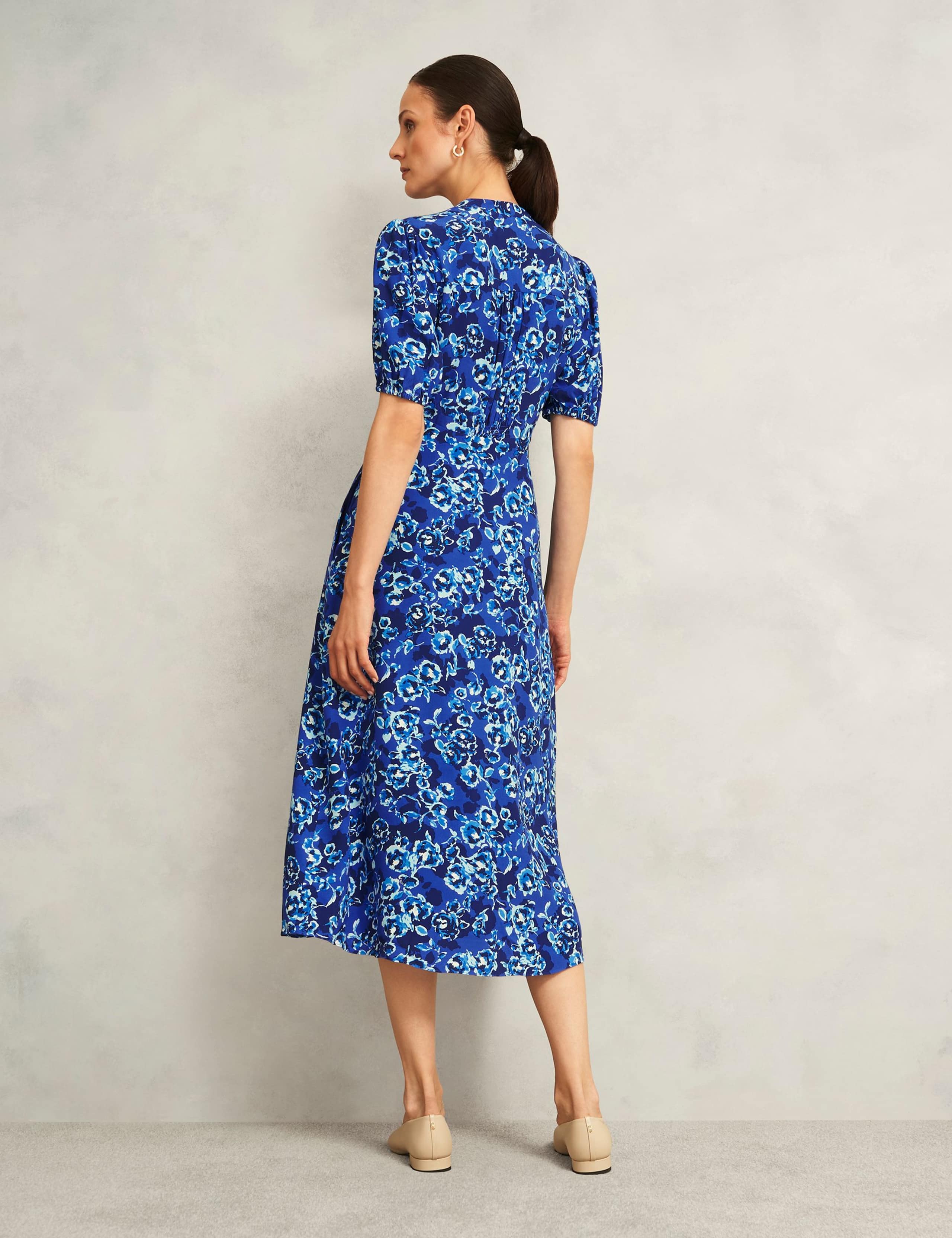 Floral V-Neck Knee Length Tea Dress 5 of 5