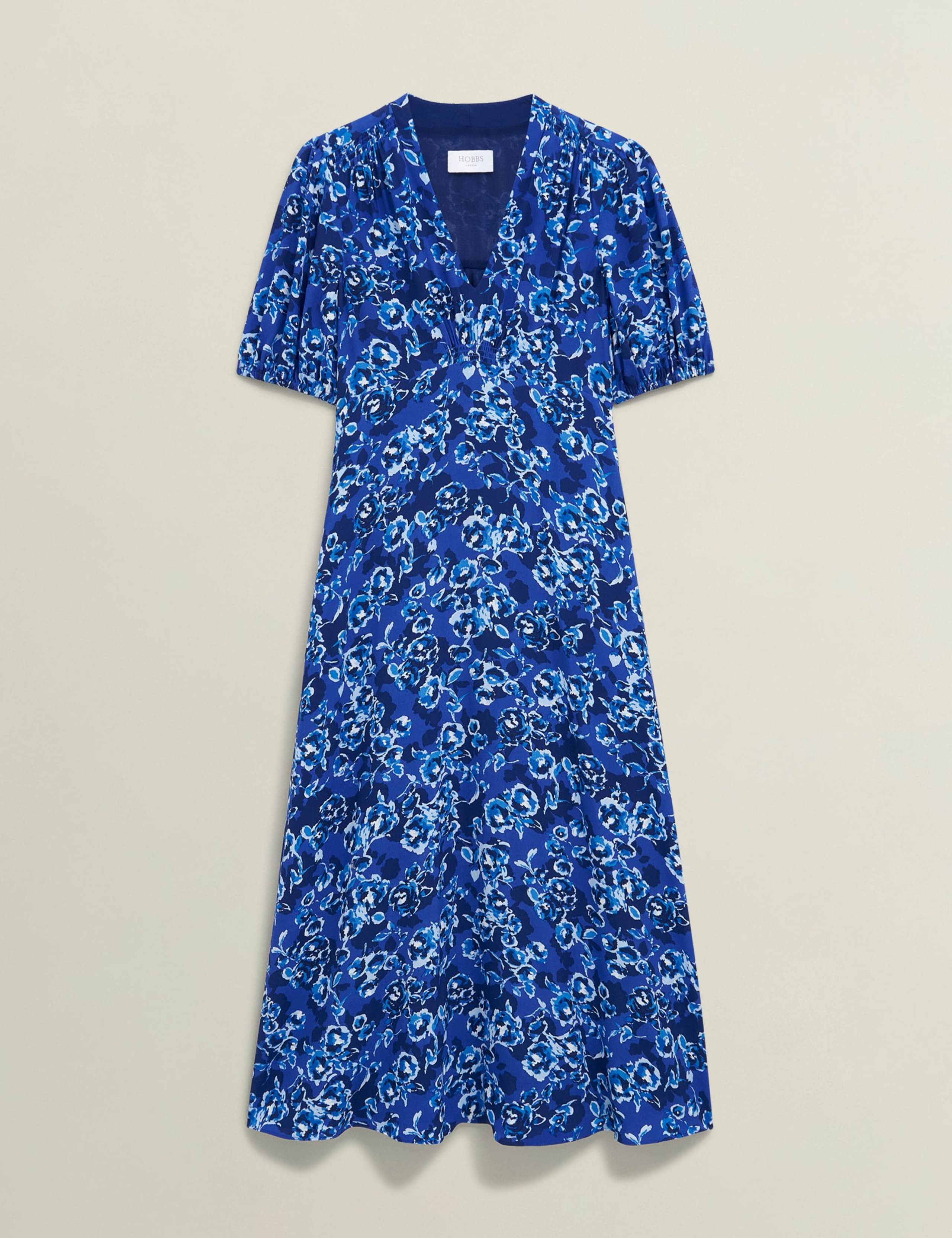 Floral V-Neck Knee Length Tea Dress 2 of 5
