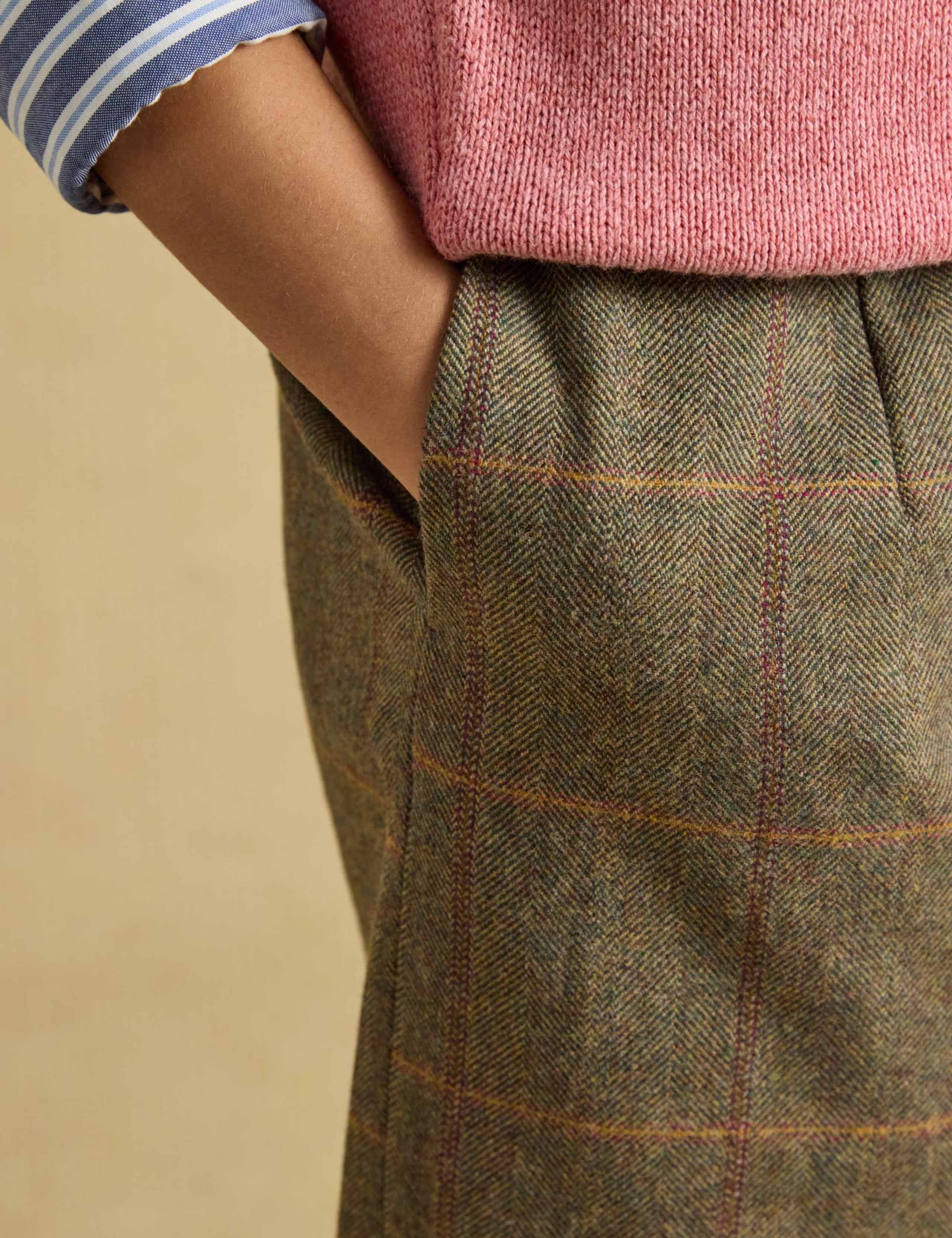 Checked Tweed Wool Blend A Line Skirt 2 of 7
