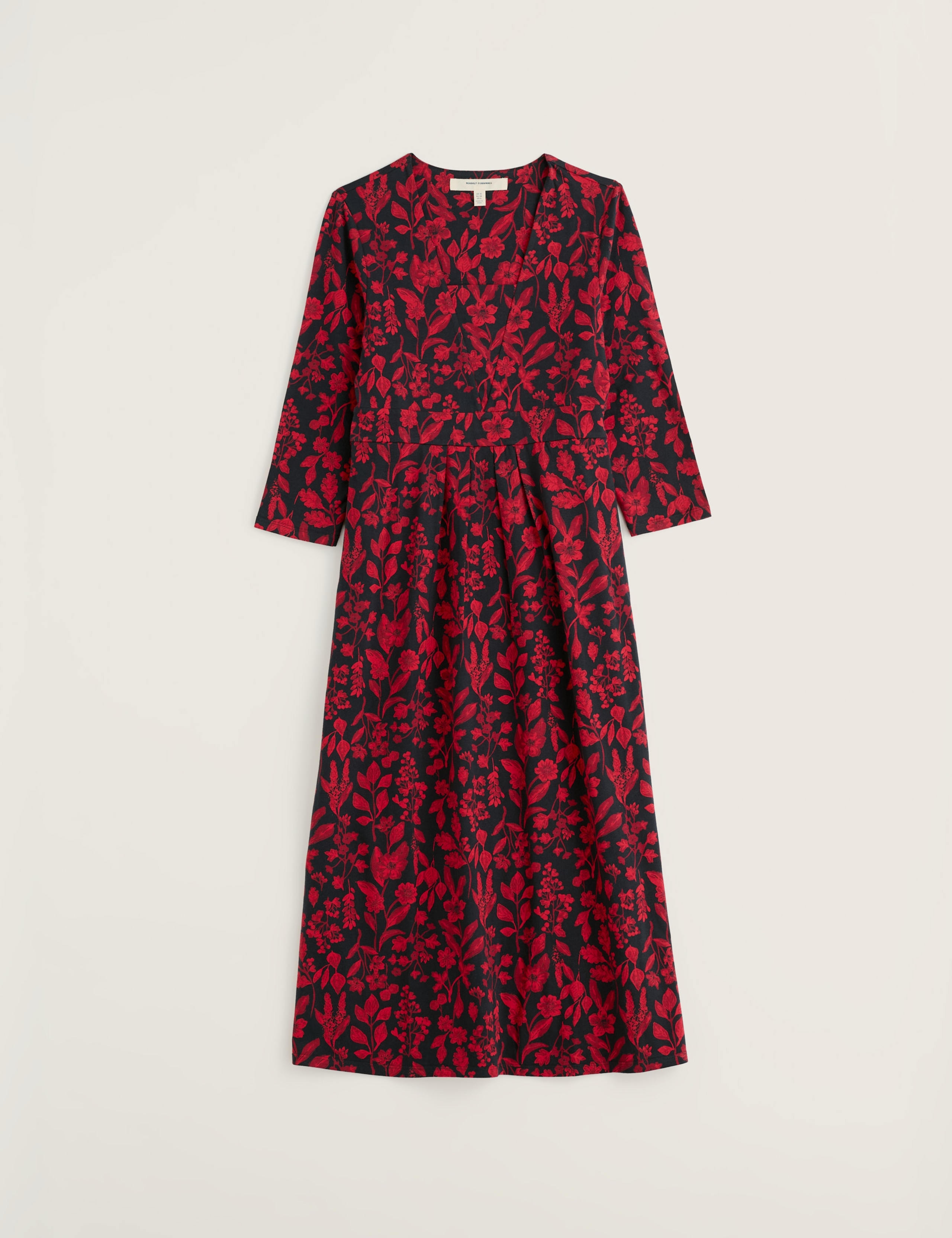 Cotton Rich Floral Square Neck Midi Waisted Dress 2 of 5