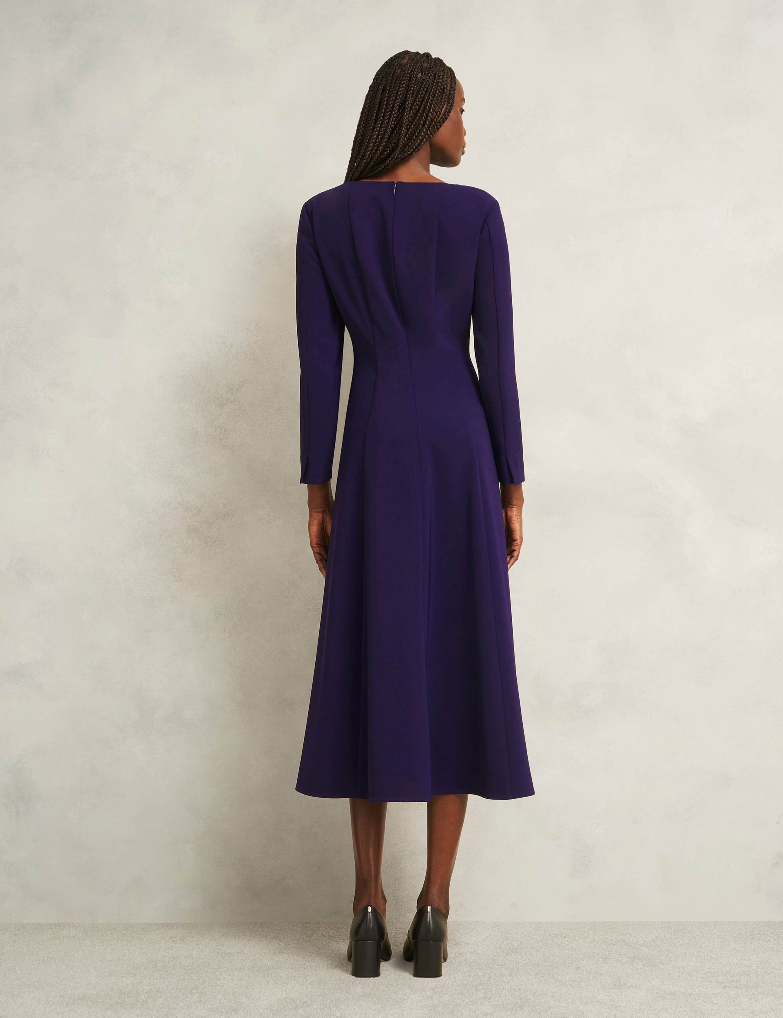 Slash Neck Midi Skater Dress 4 of 6