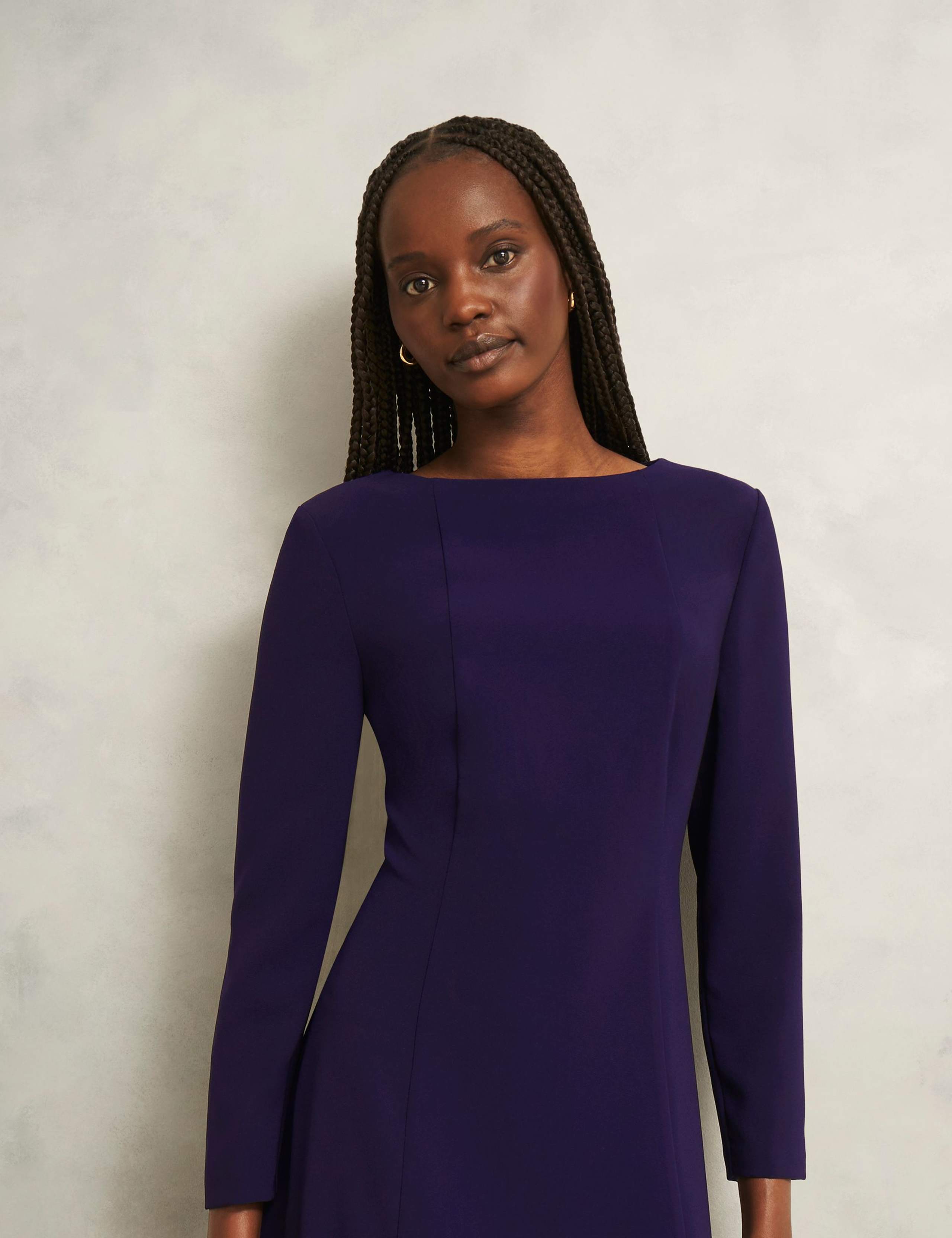 Slash Neck Midi Skater Dress 5 of 6