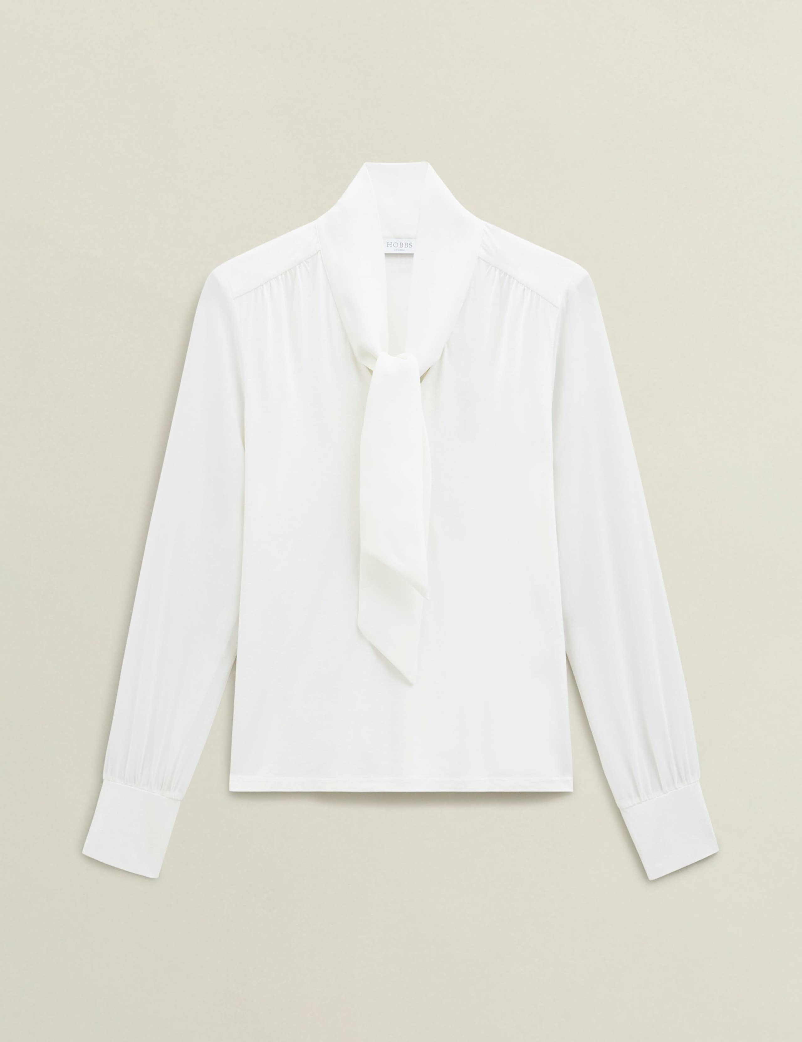 Tie Neck Relaxed Blouson Sleeve Blouse 2 of 4