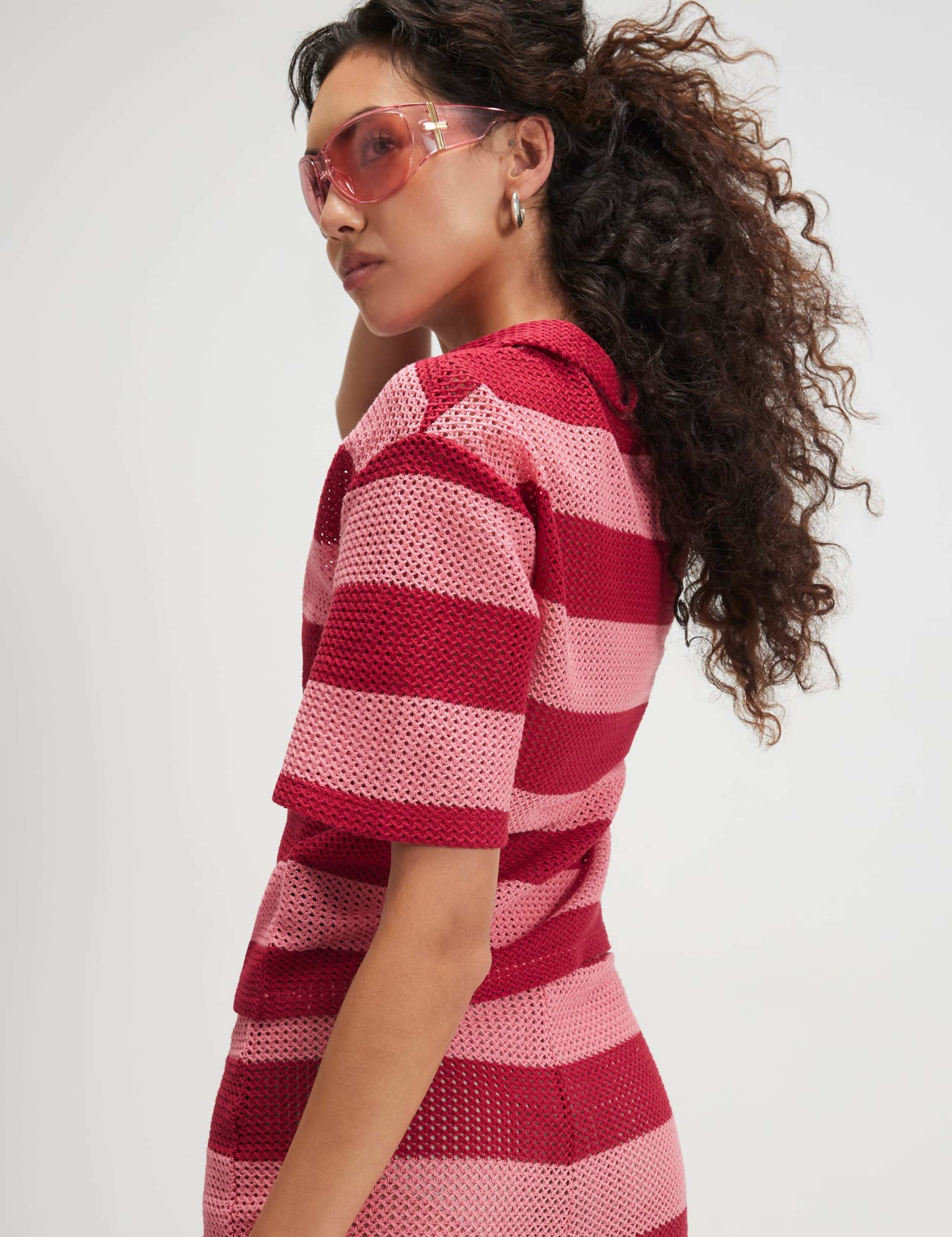 Pure Cotton Striped V-Neck Polo Shirt 4 of 5