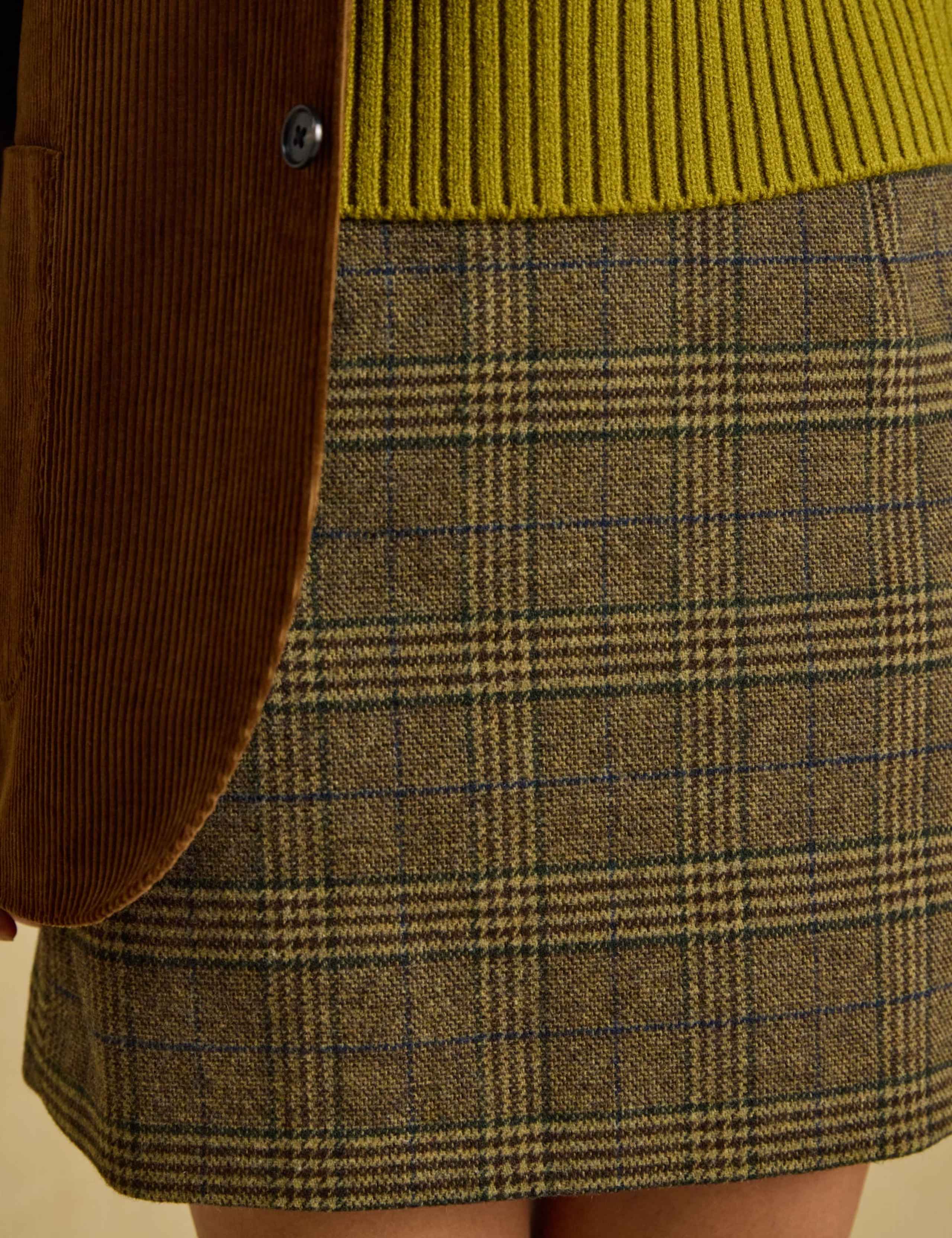 Tweed Checked Mini A Line Skirt 4 of 10