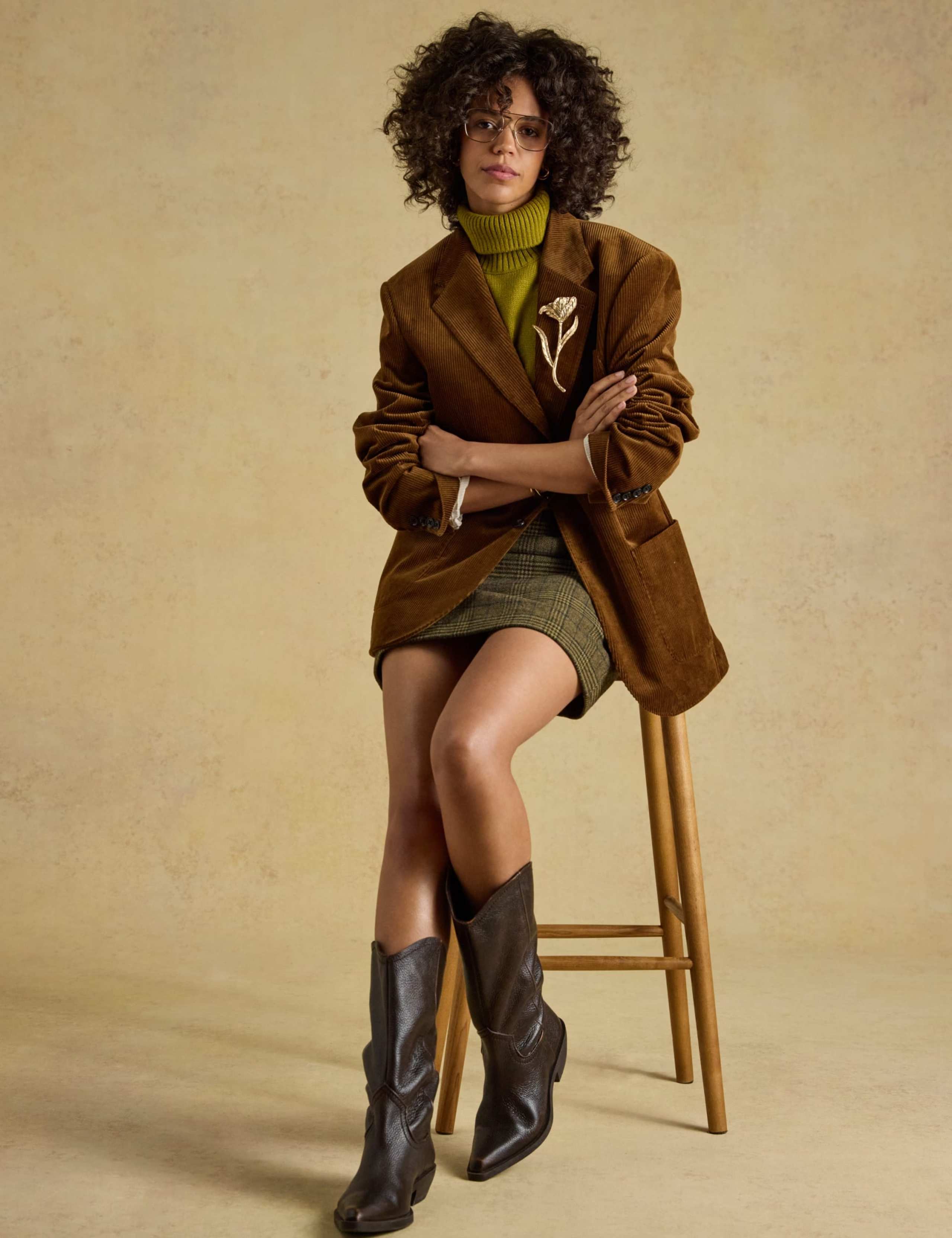 Tweed Checked Mini A Line Skirt 6 of 10