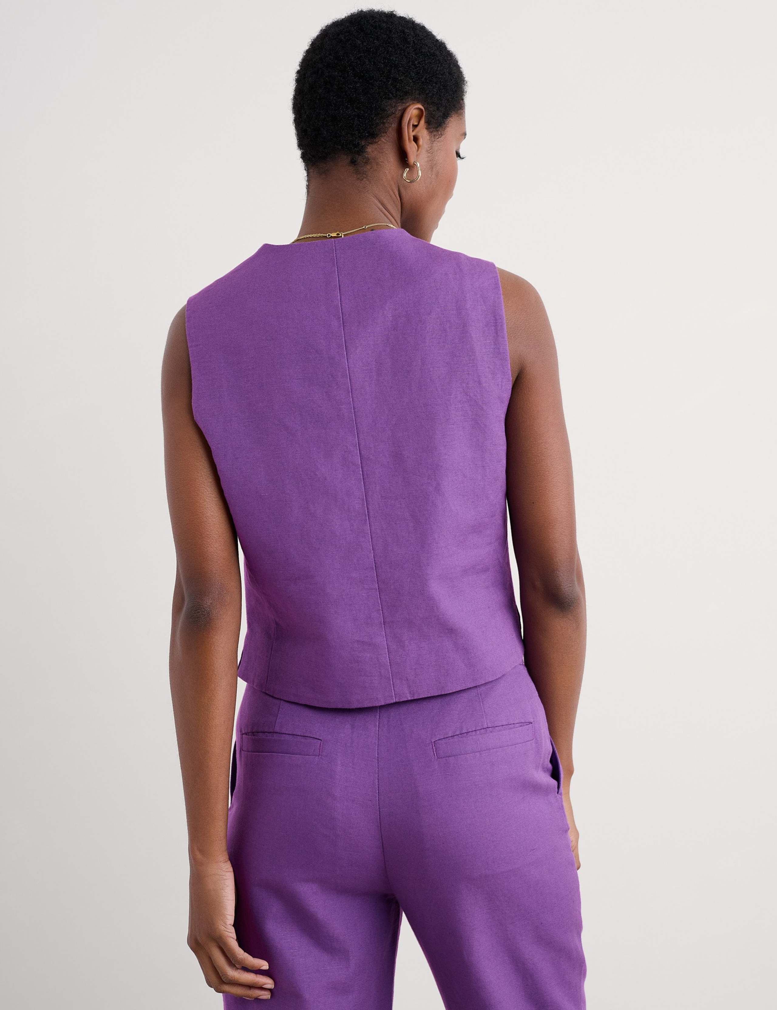 Pure Linen Waistcoat 4 of 4