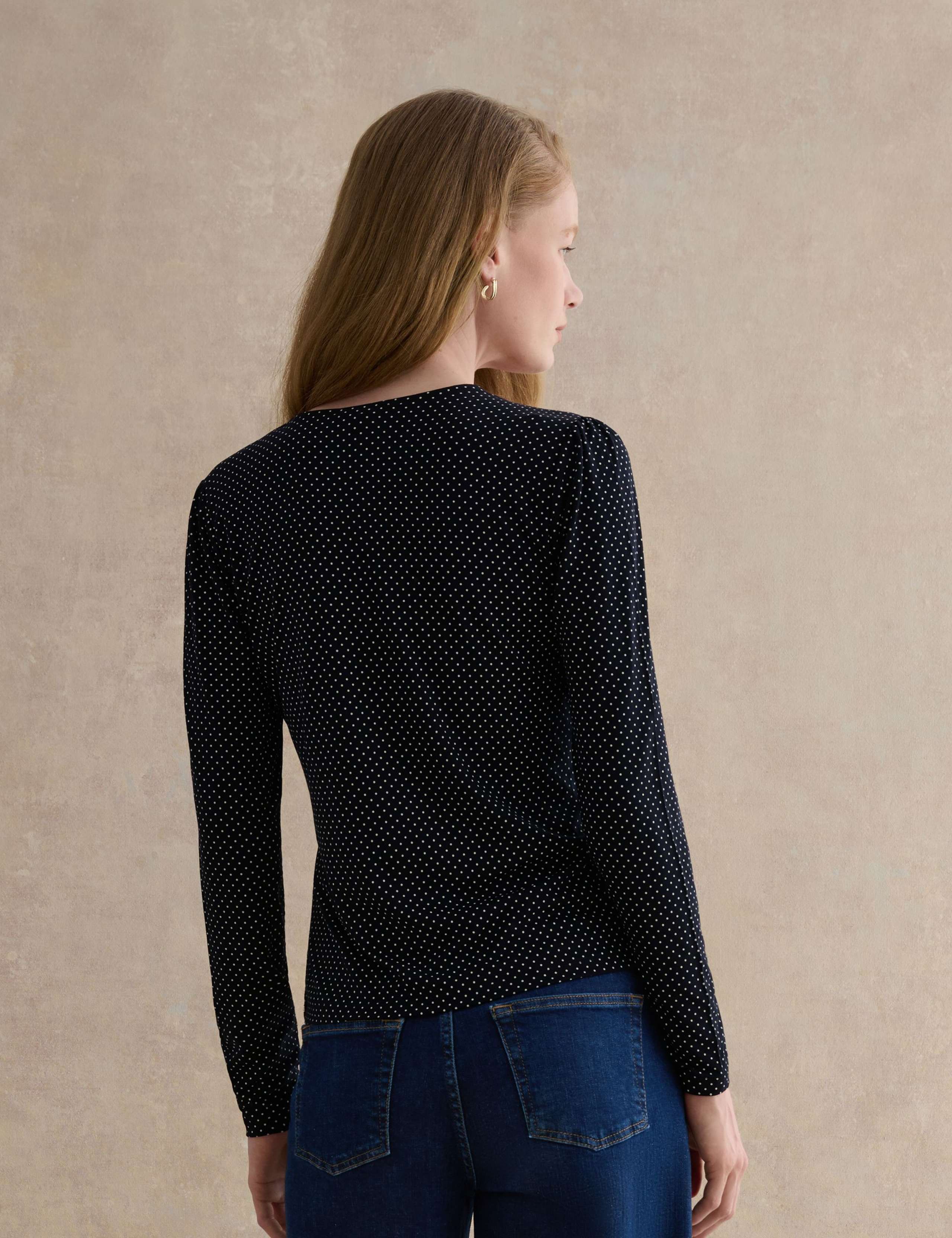 Polka Dot V-Neck Top 4 of 5