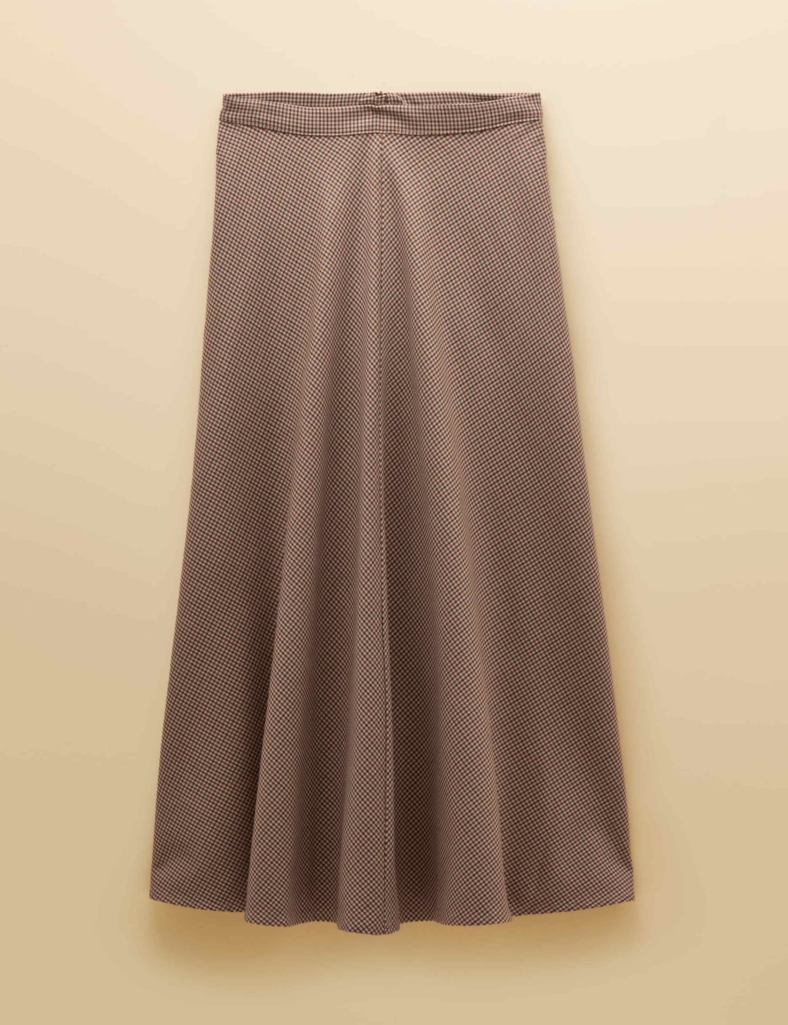 Houndstooth Panel Midi Skirt 3 of 6