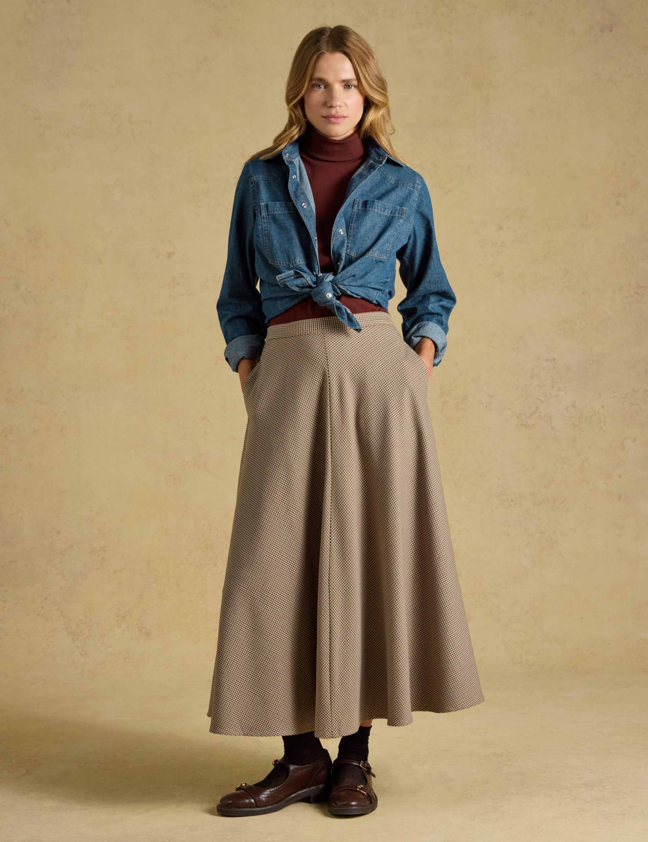 Houndstooth Panel Midi Skirt 4 of 6