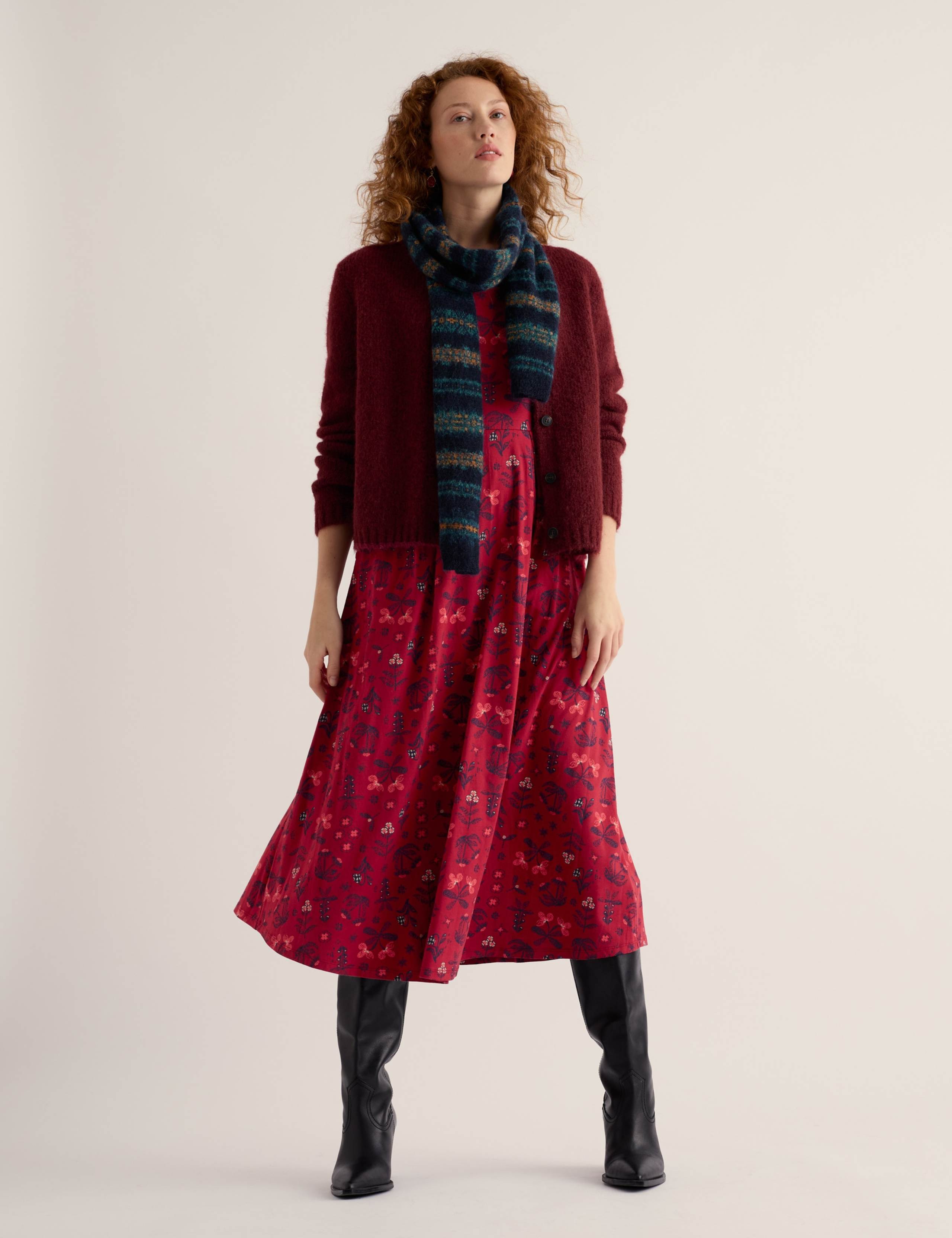 Printed Midi Fit & Flare Dress 3 of 7