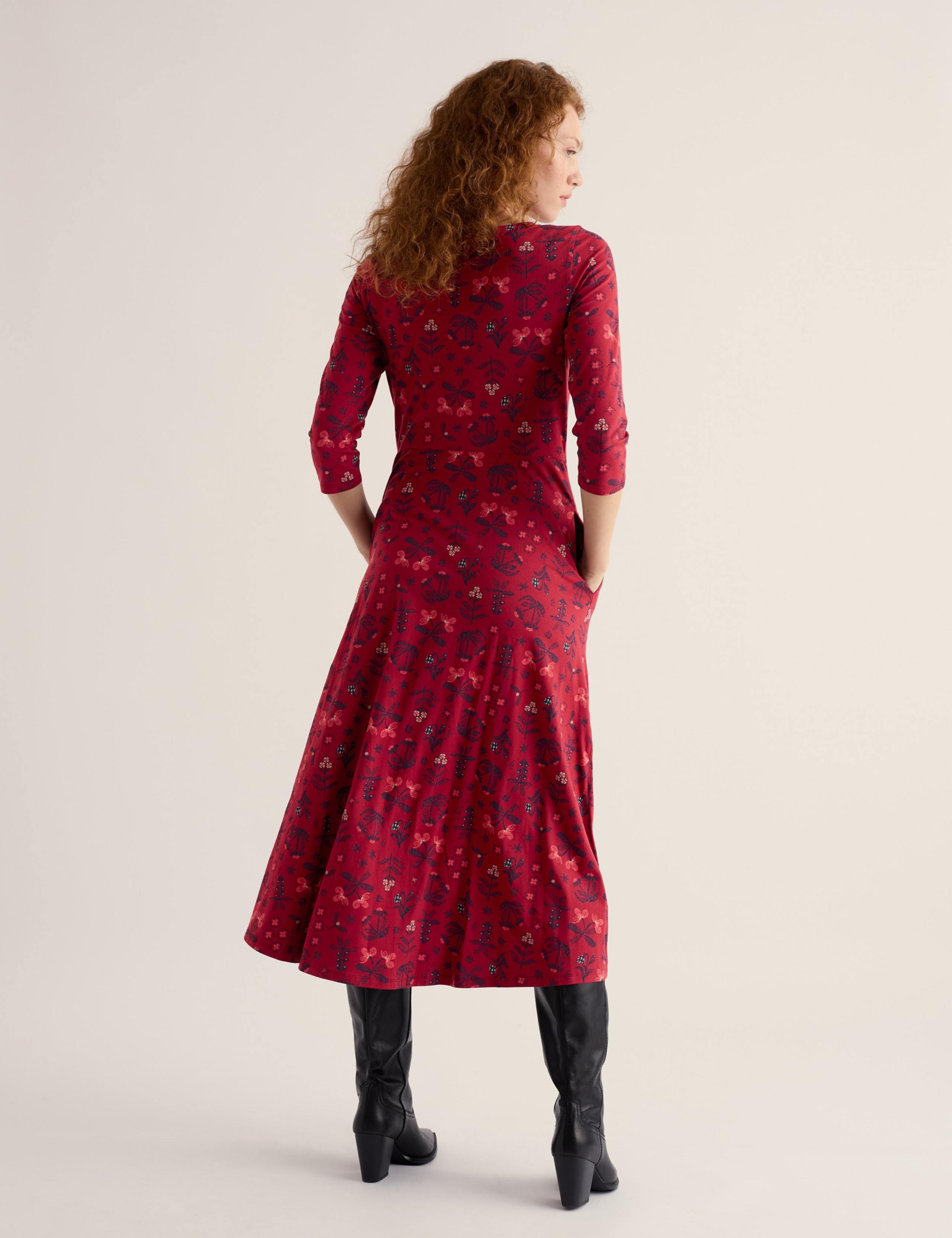 Printed Midi Fit & Flare Dress 4 of 7