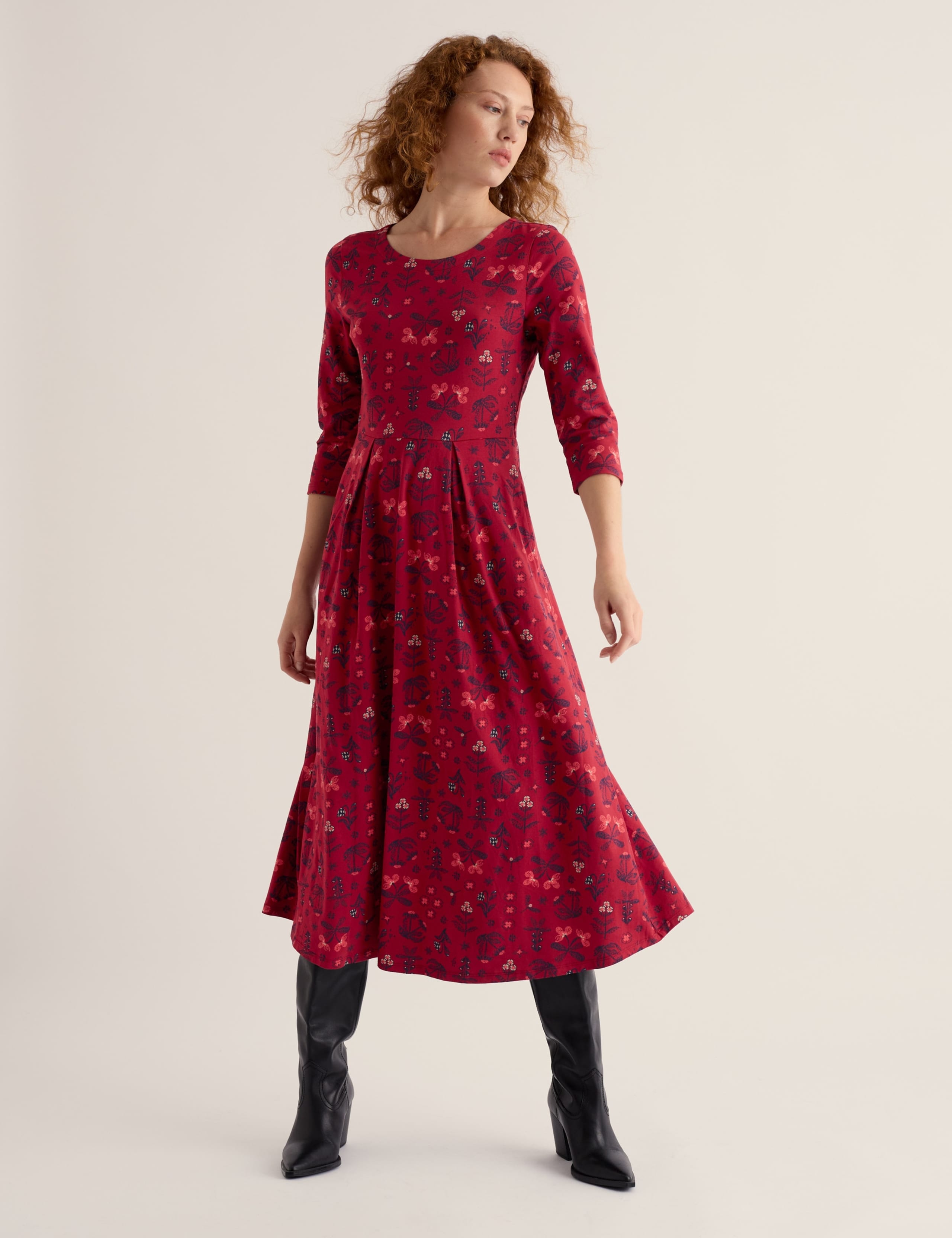Printed Midi Fit & Flare Dress 5 of 7