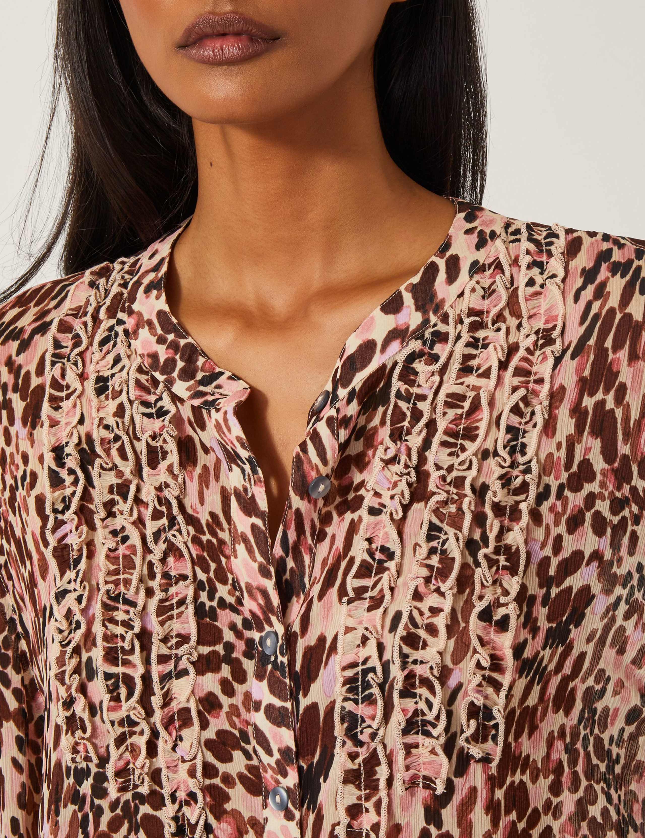 Leopard Print Frill Blouse 3 of 4