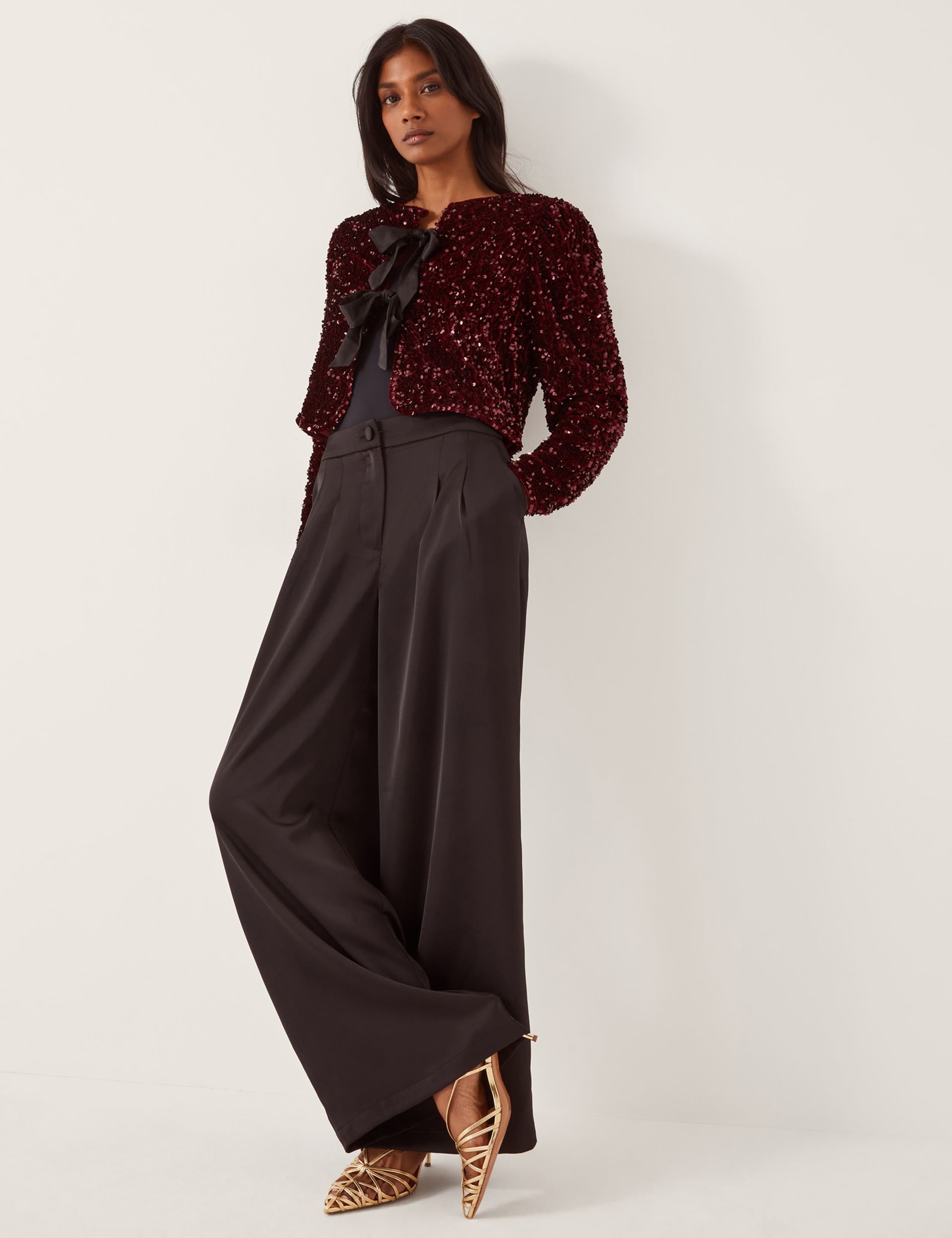Sequin Embellished Collarless Jacket 2 of 4