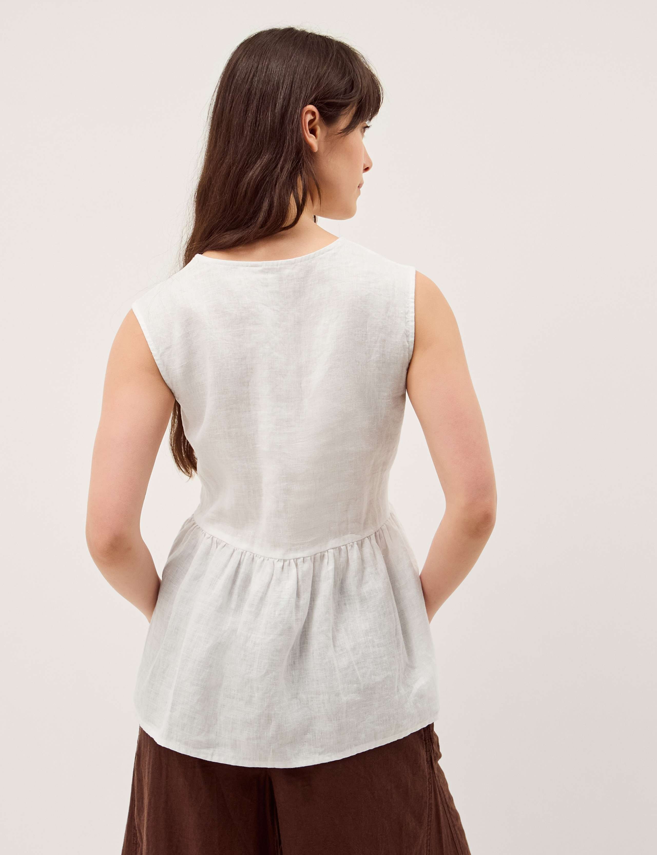 Pure Linen V-Neck Blouse 5 of 5