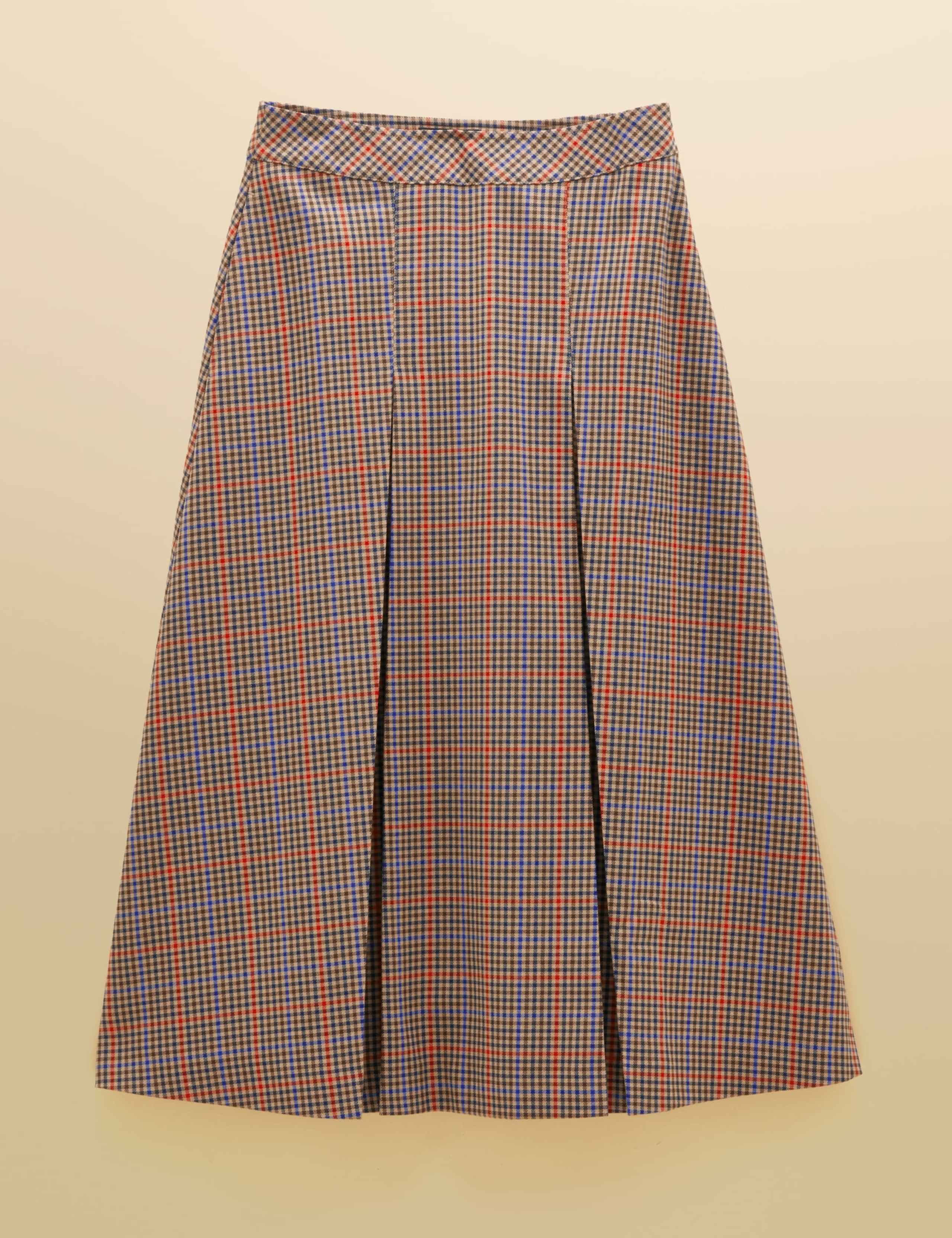 Checked Pleated A Line Skirt 7 of 7