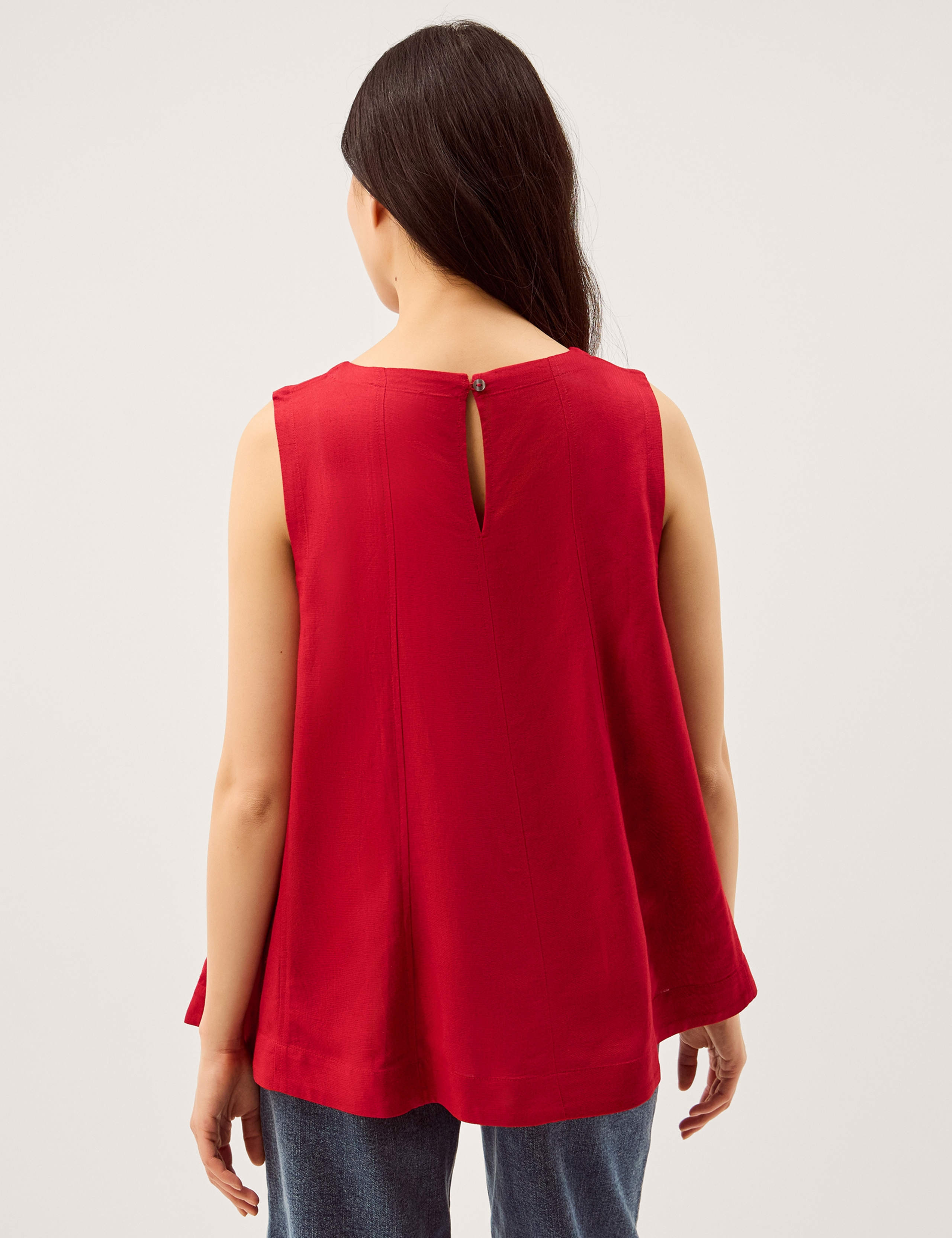 Round Neck Vest Top with Linen 2 of 5