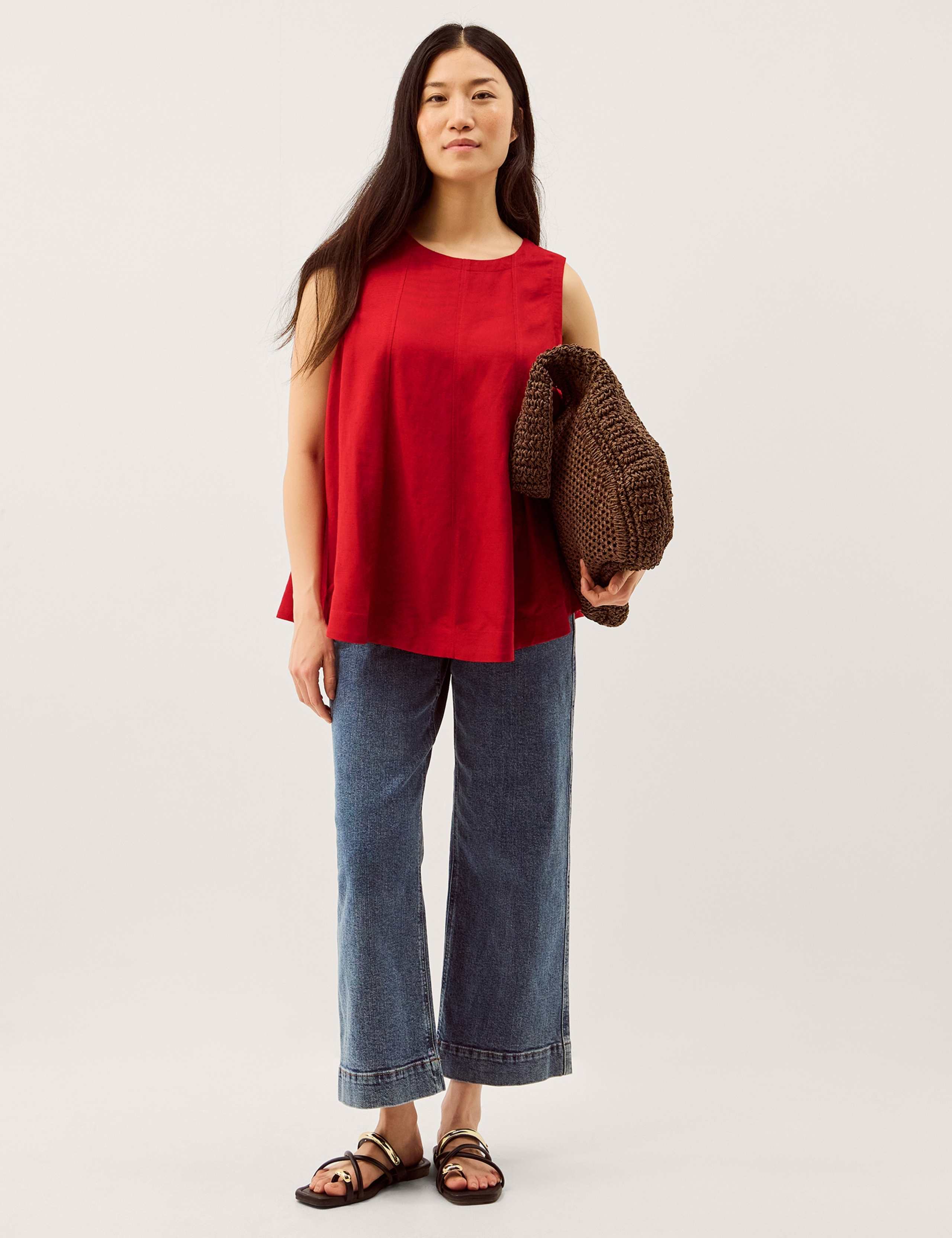 Round Neck Vest Top with Linen 3 of 5