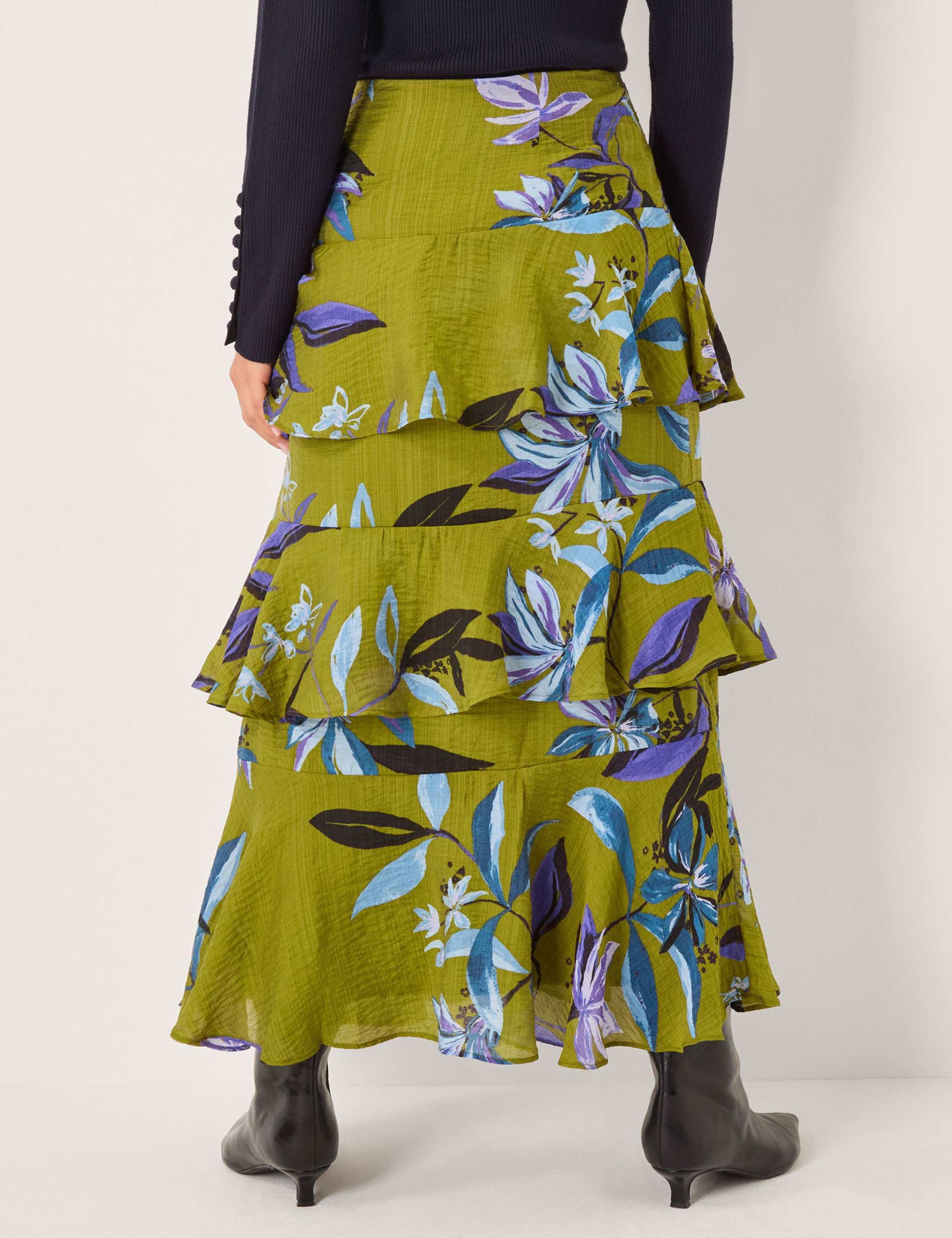 Floral Midi Tiered Skirt 2 of 5