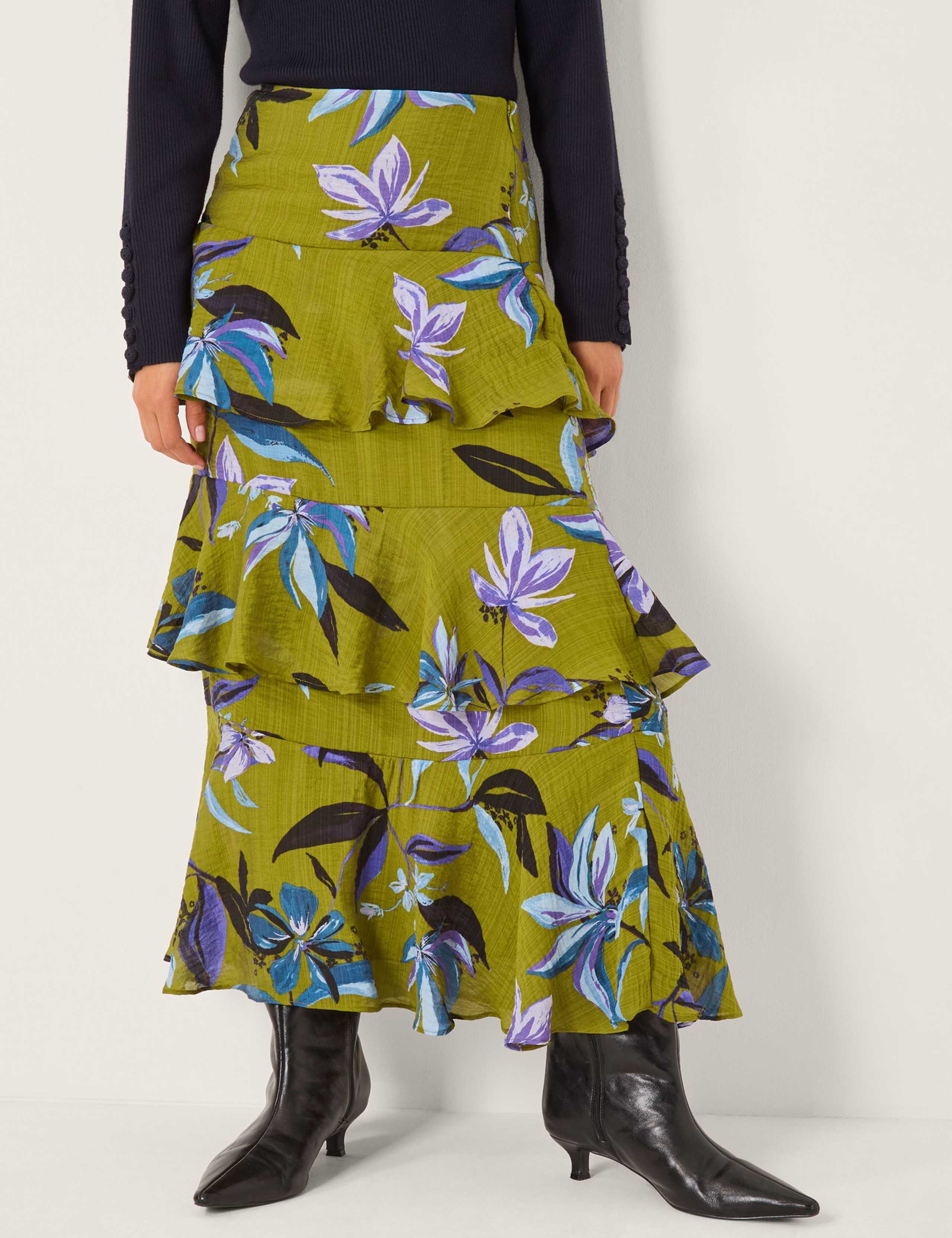 Floral Midi Tiered Skirt 3 of 5