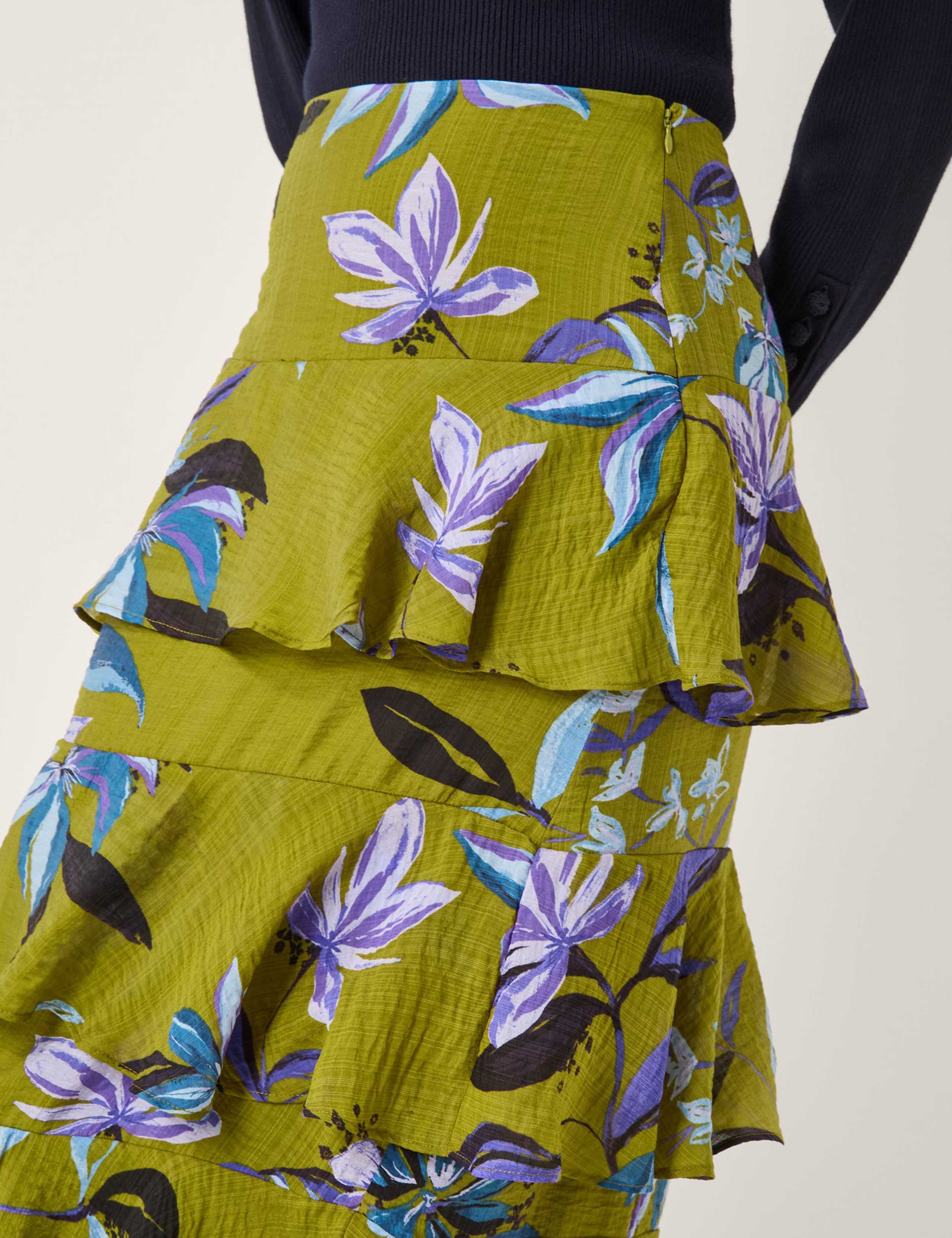 Floral Midi Tiered Skirt 4 of 5