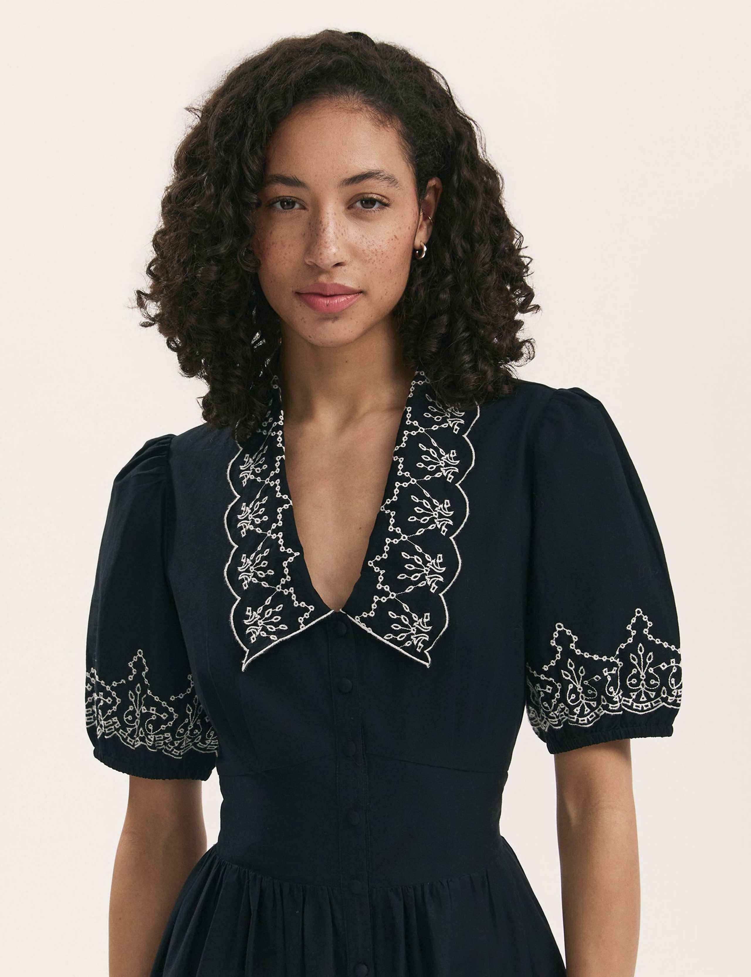 Pure Cotton Collared Midi Shirt Dress 4 of 4