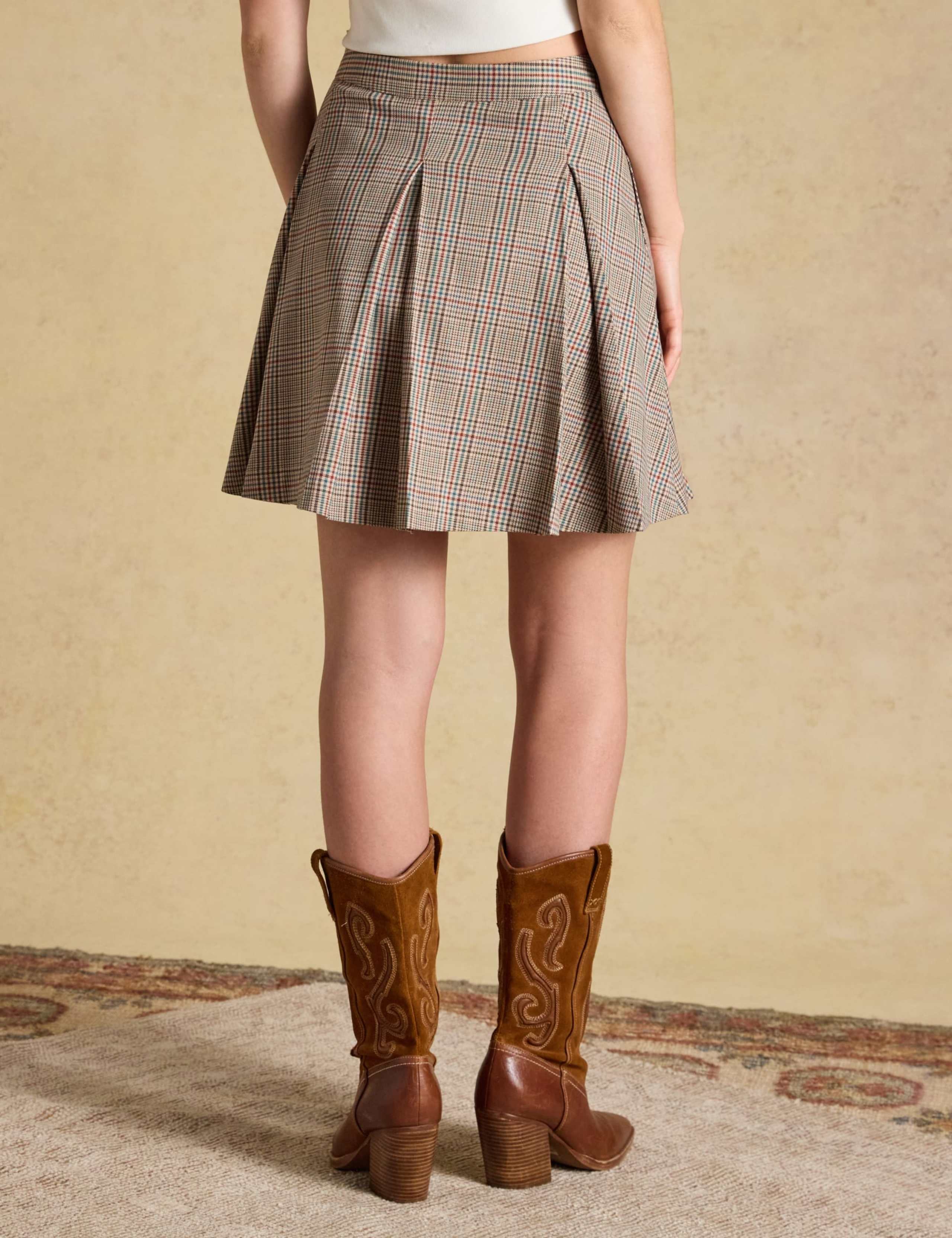 Pleated Check Mini Skirt 3 of 6
