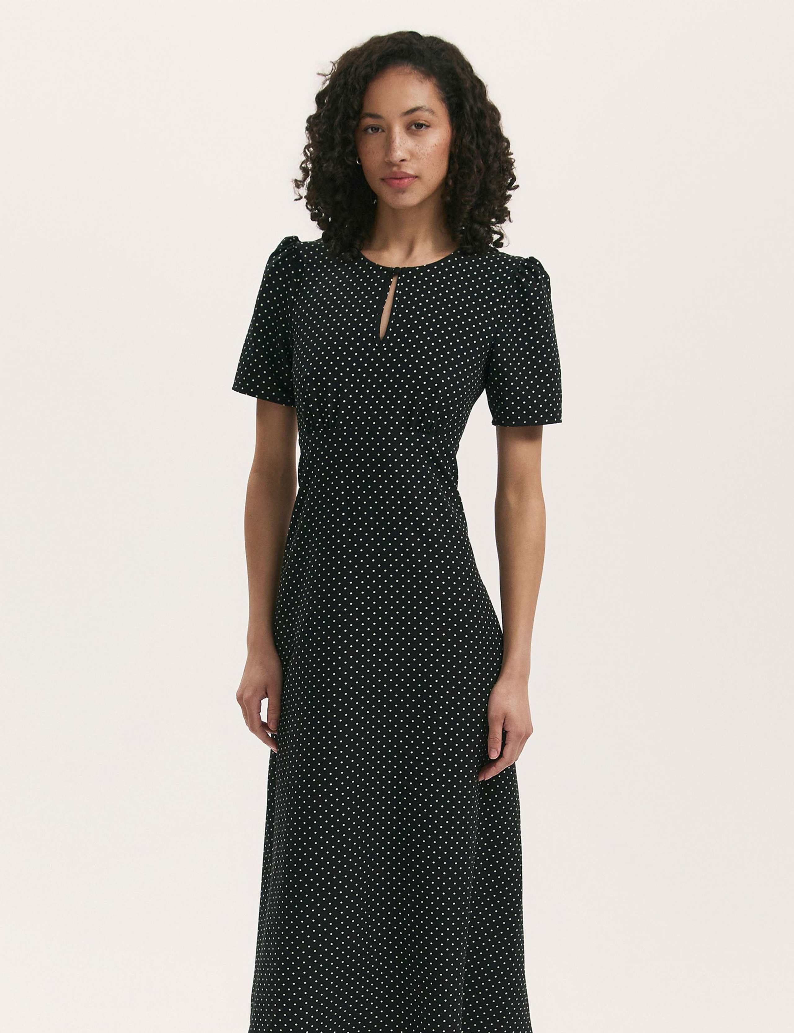 Polka Dot Midi Tea Dress 3 of 4