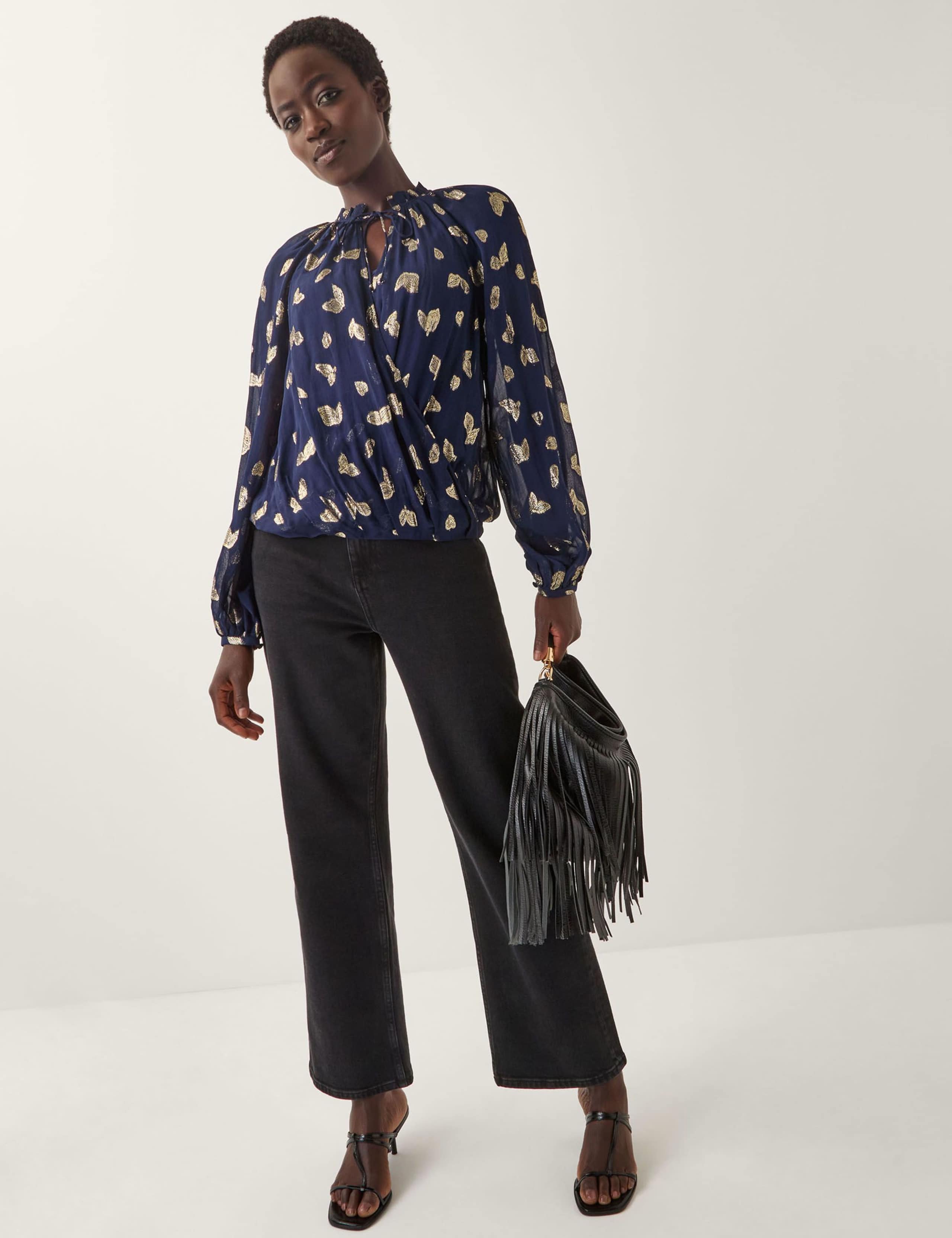 Printed Tie Neck Blouse 2 of 4