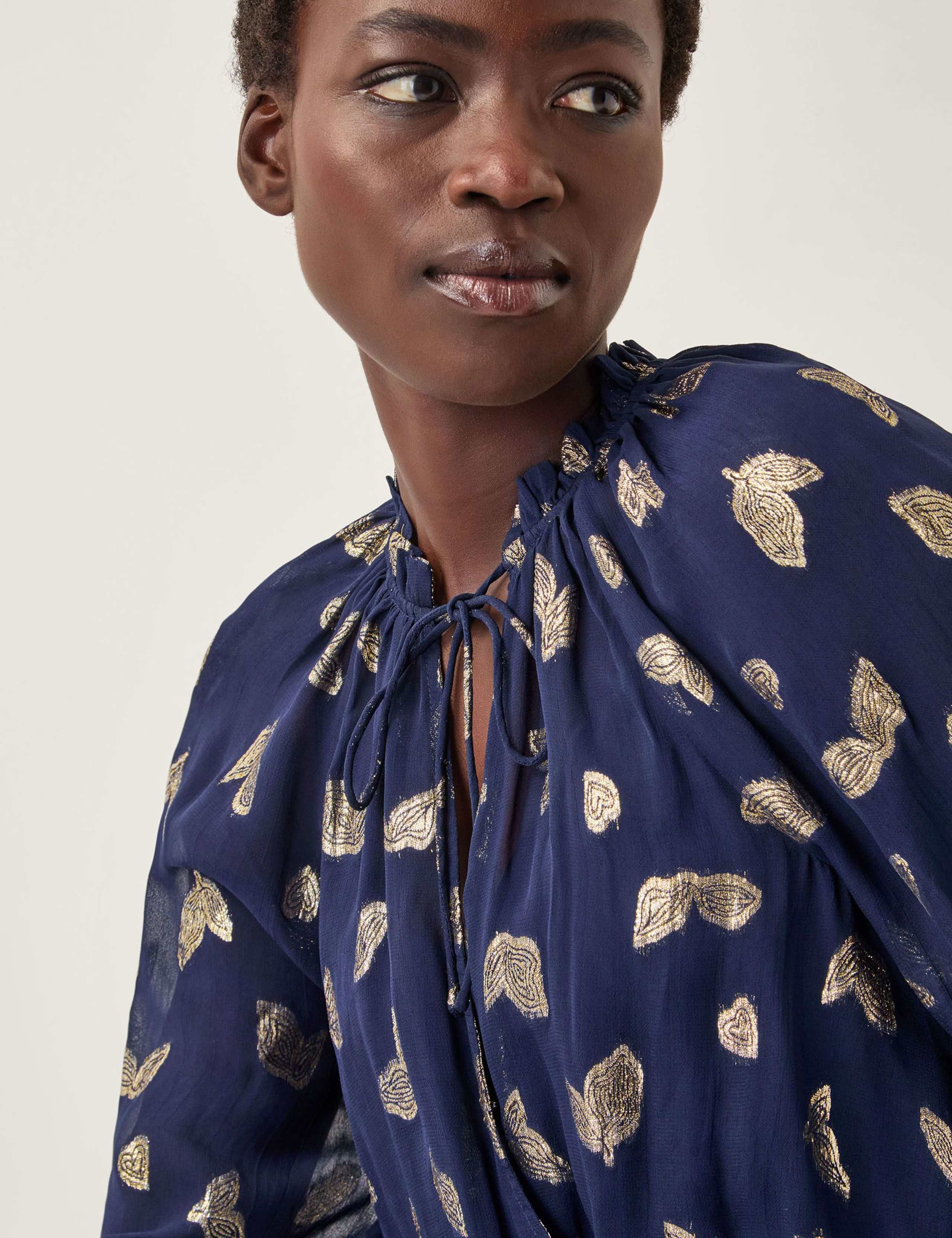 Printed Tie Neck Blouse 4 of 4