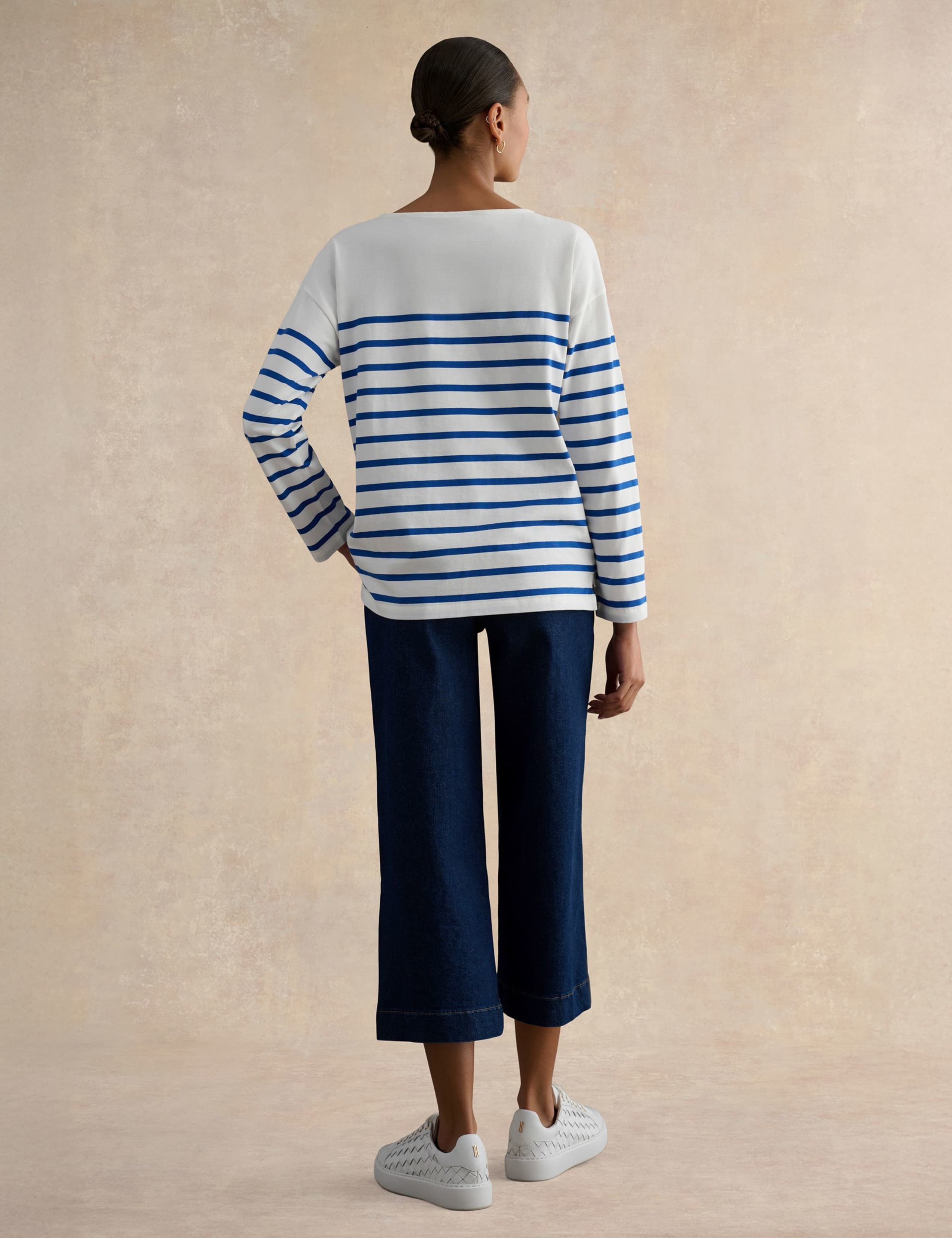 Pure Cotton Striped Slash Neck Top 4 of 5