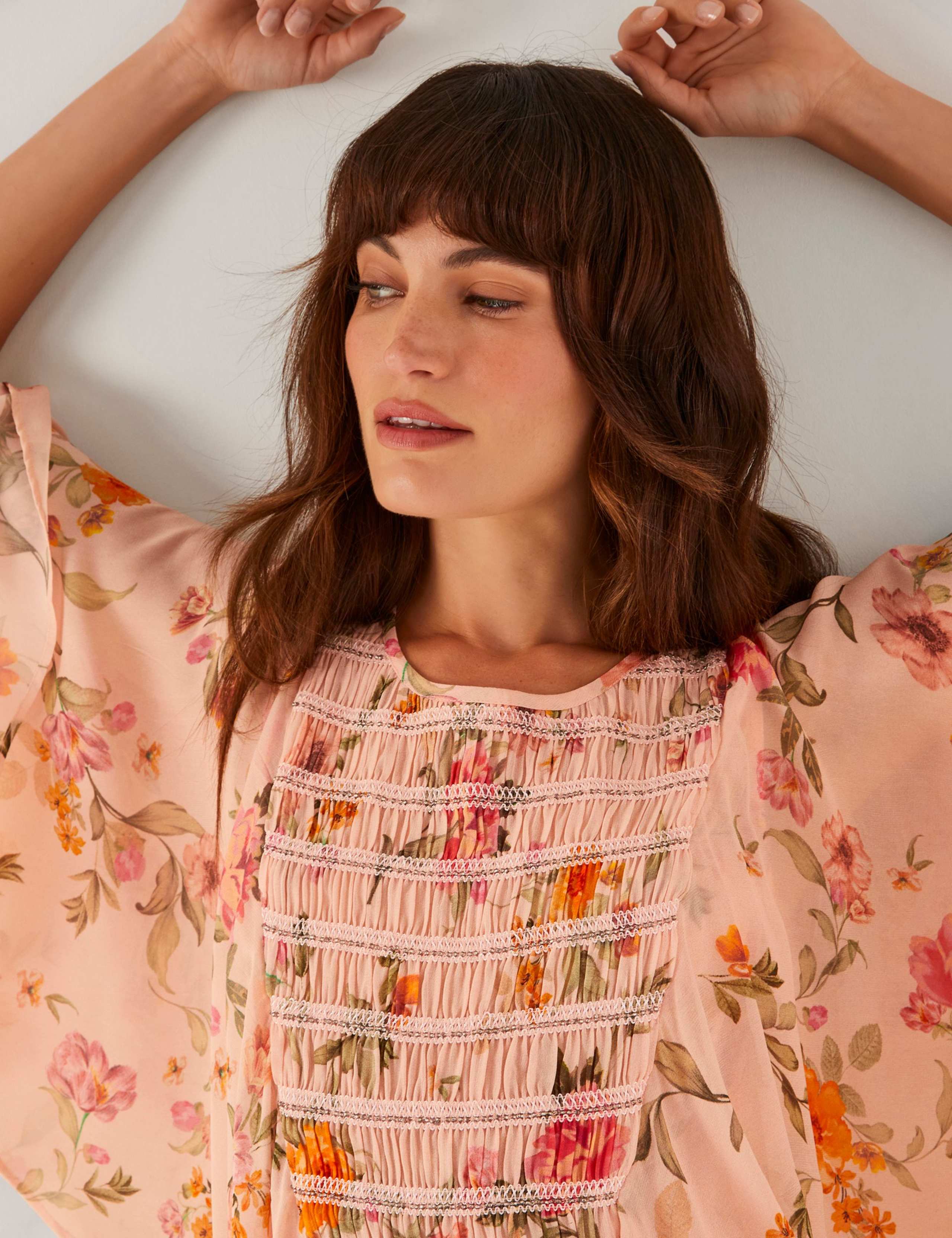 Floral Shirred Blouse 3 of 4