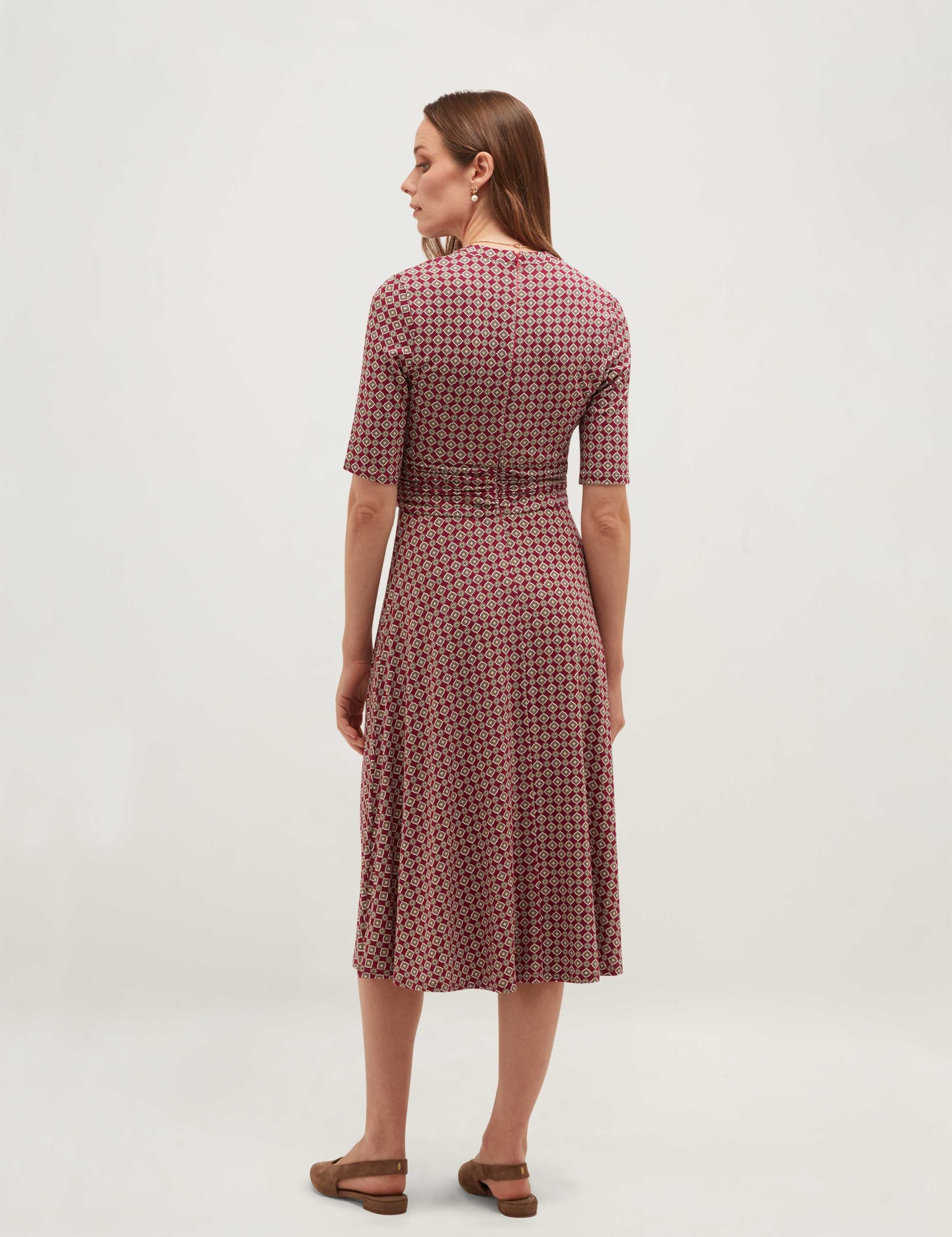 Jersey Printed V-Neck Midi Skater Dress 5 of 5