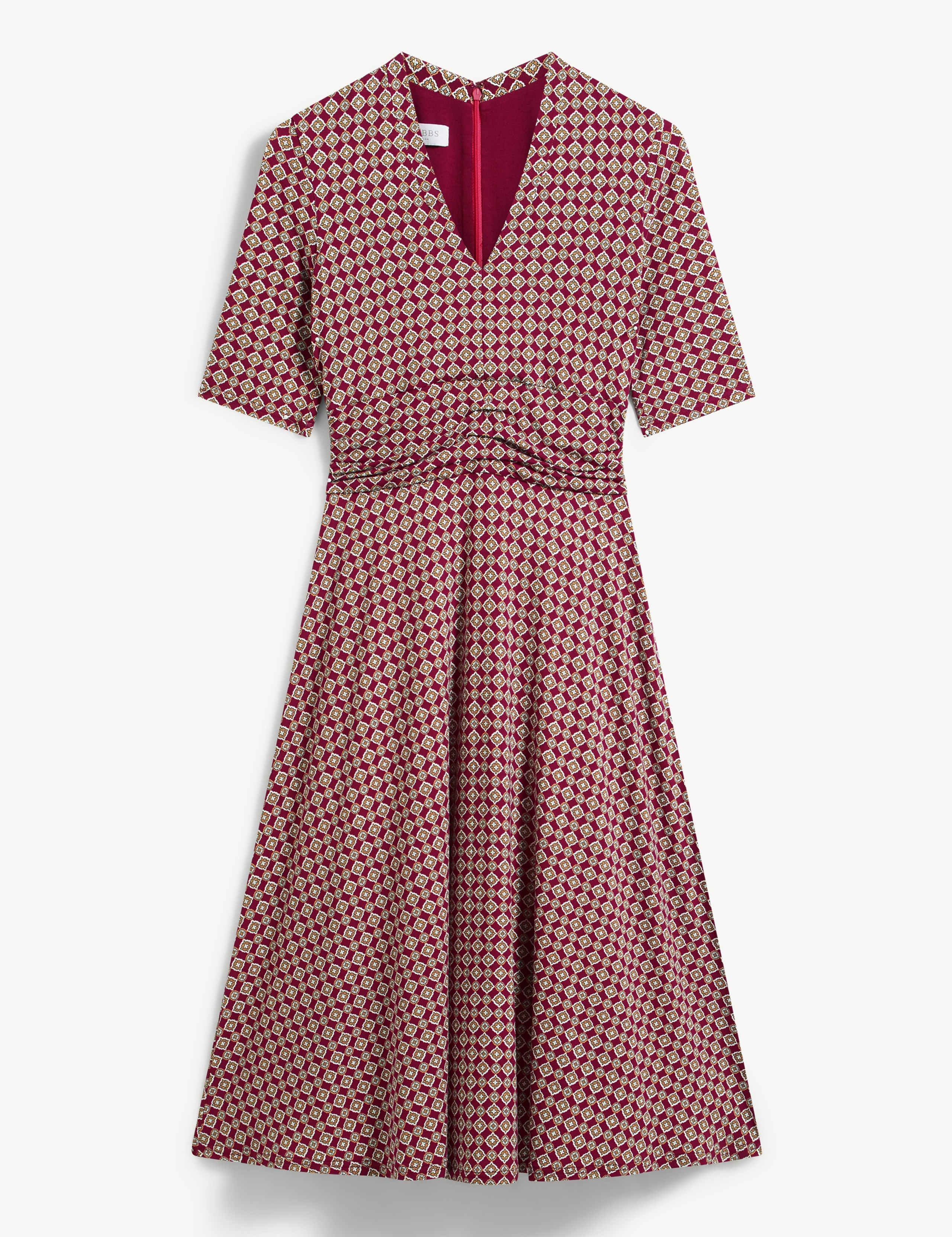 Jersey Printed V-Neck Midi Skater Dress 2 of 5