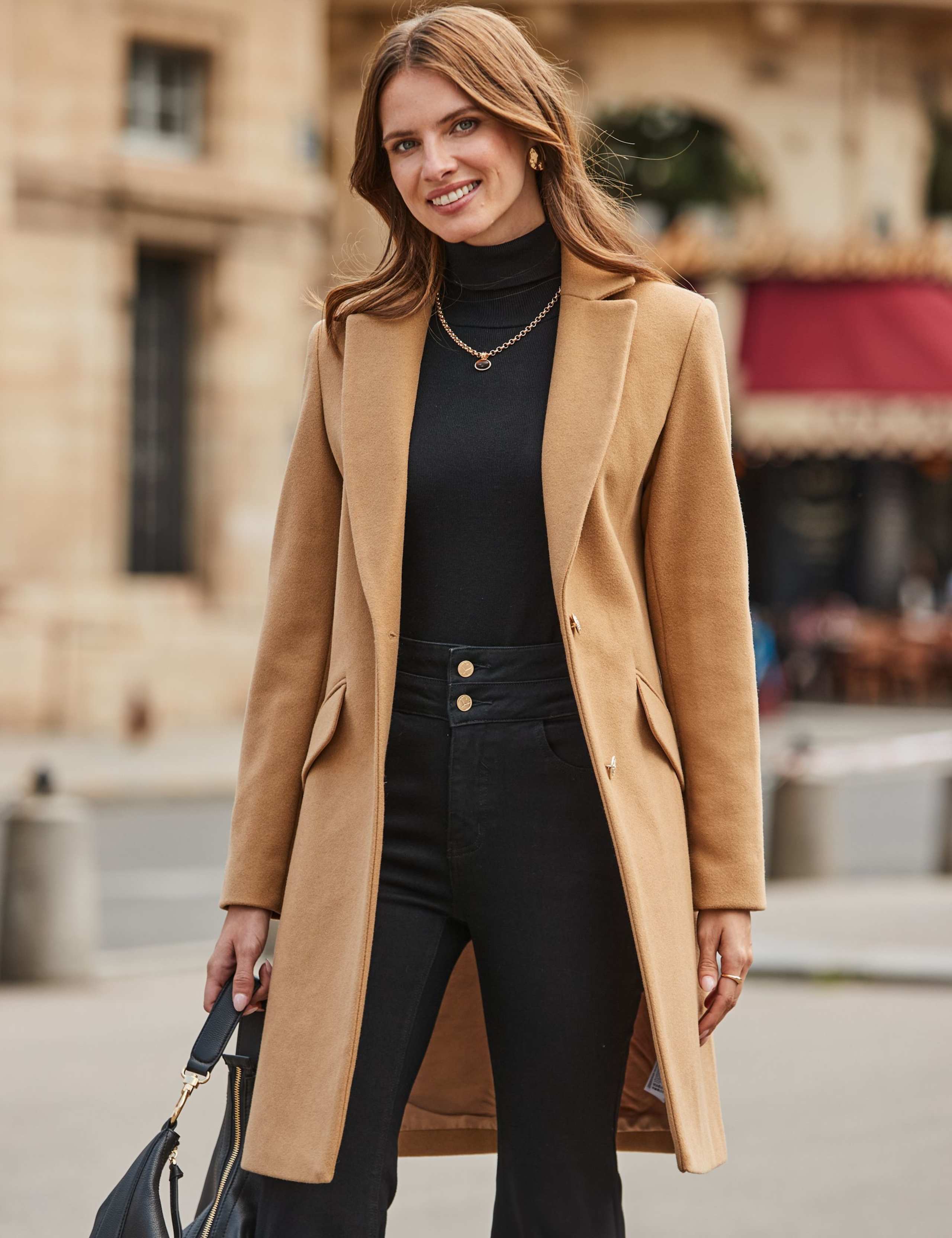 Single Breasted Crest Button Tailored Coat 5 of 8