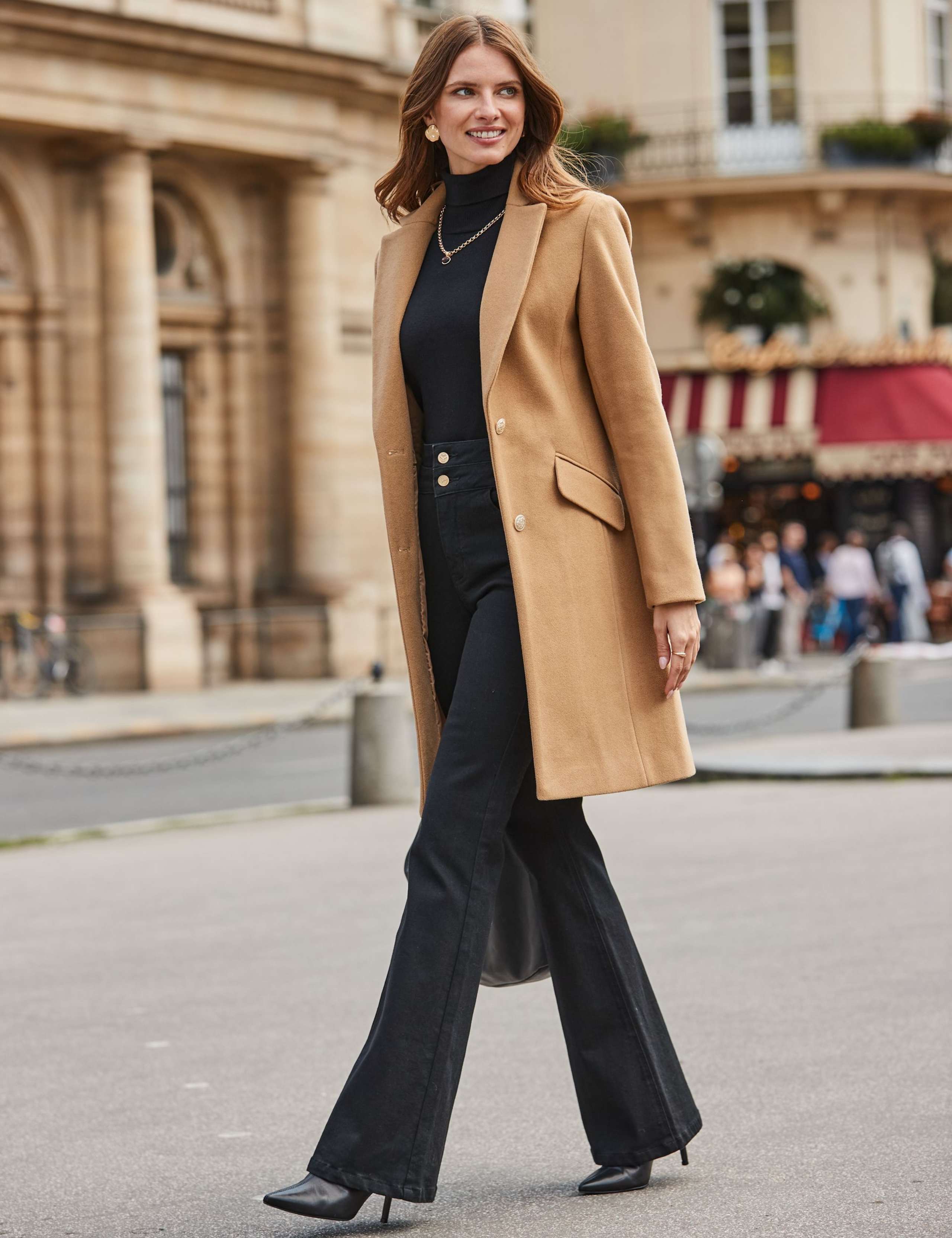 Single Breasted Crest Button Tailored Coat 6 of 8