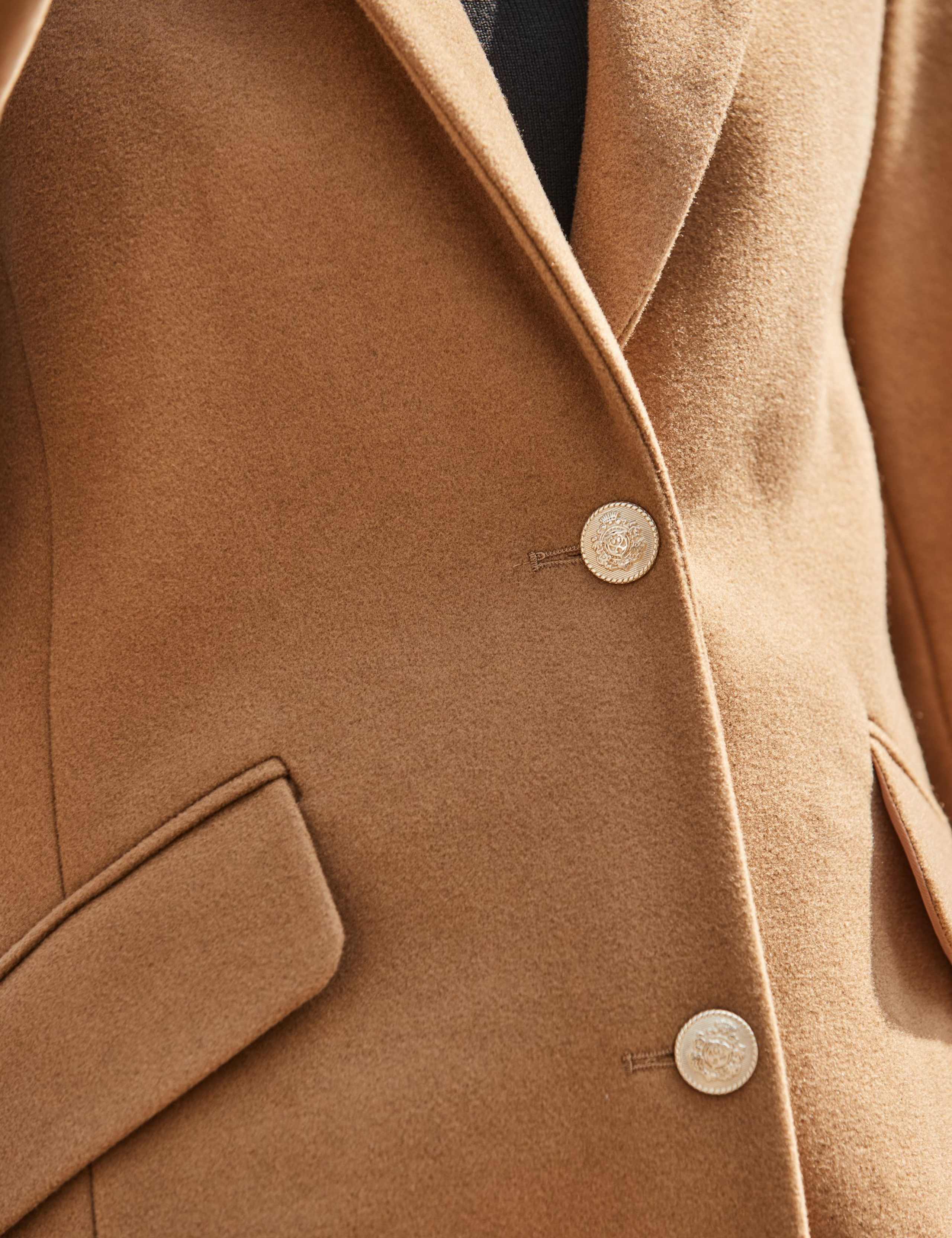 Single Breasted Crest Button Tailored Coat 8 of 8